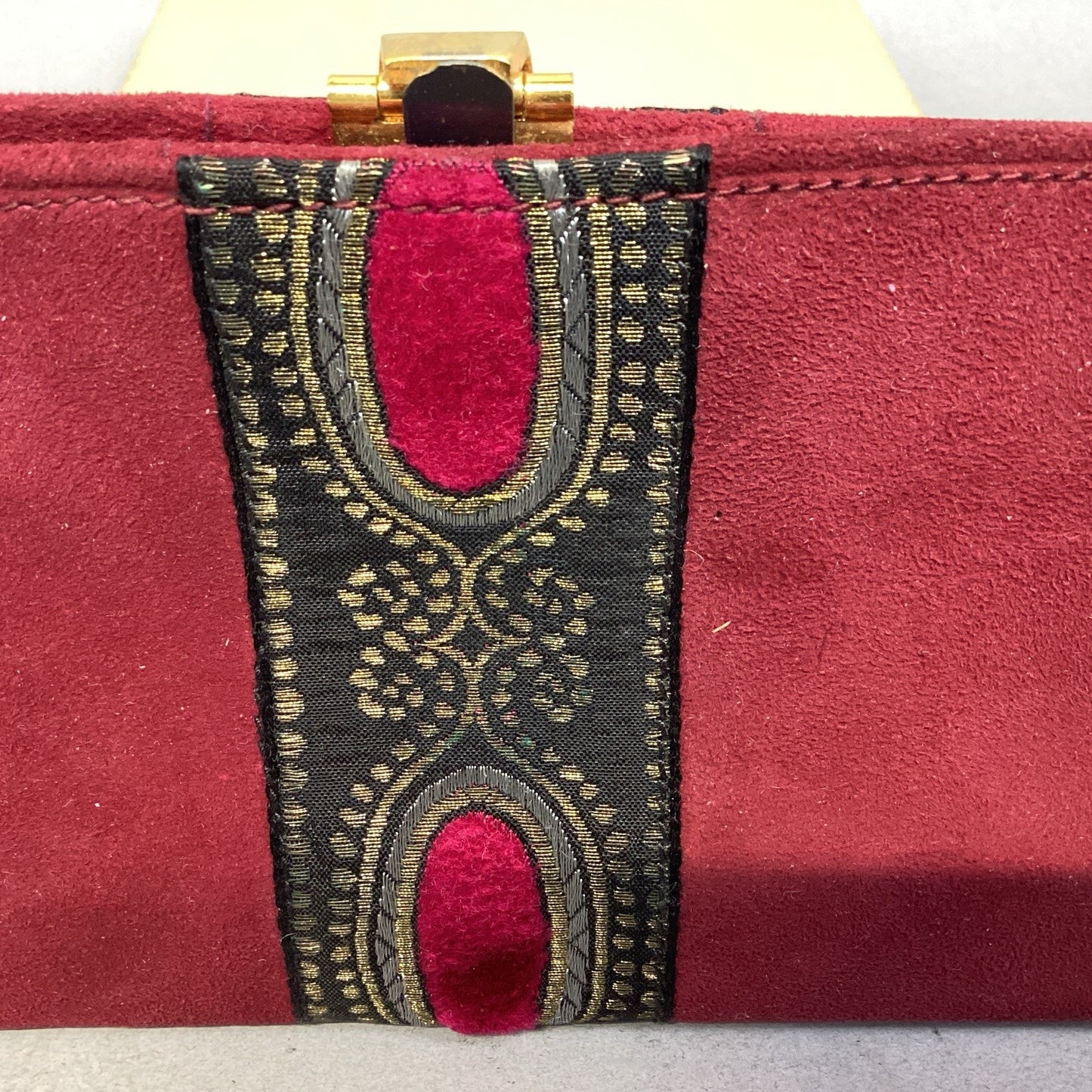 Vintage Women’s Red Suede Wallet - 4 Inner Pockets