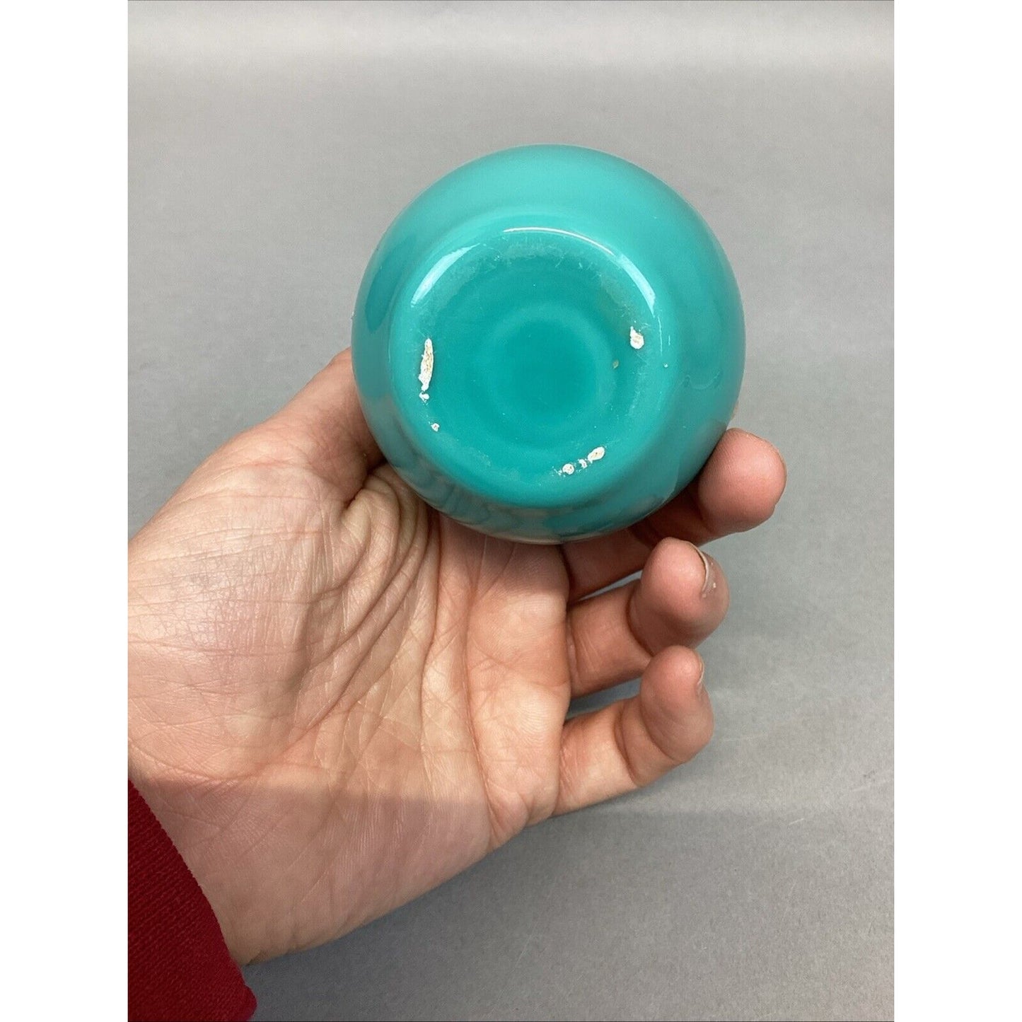 Light Aqua Glass Vase - 6.25”