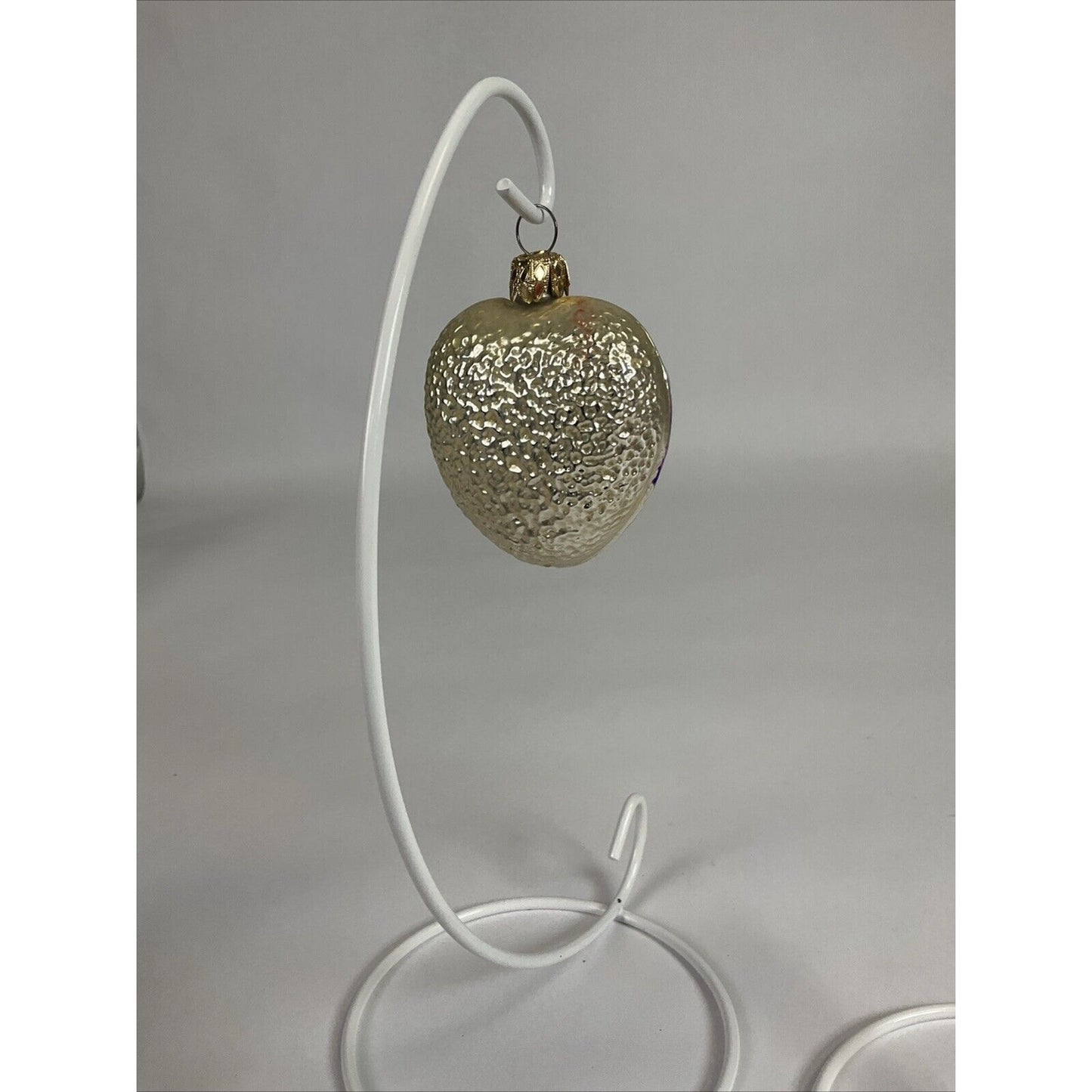 Glass Christmas Red Heart Gold Glitter + Silver Heart Merry Christmas Ornaments