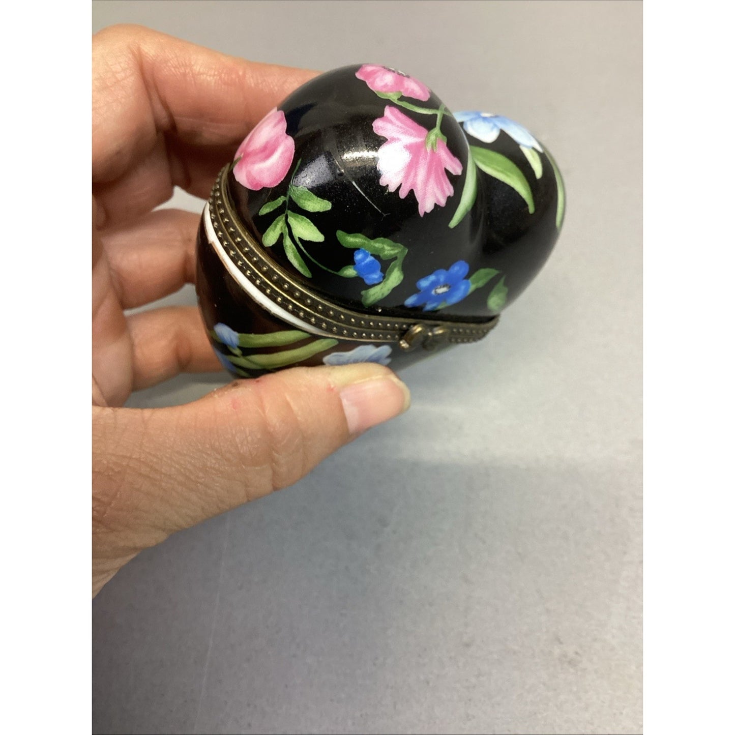 Vintage Floral Heart  Heart Trinket Box