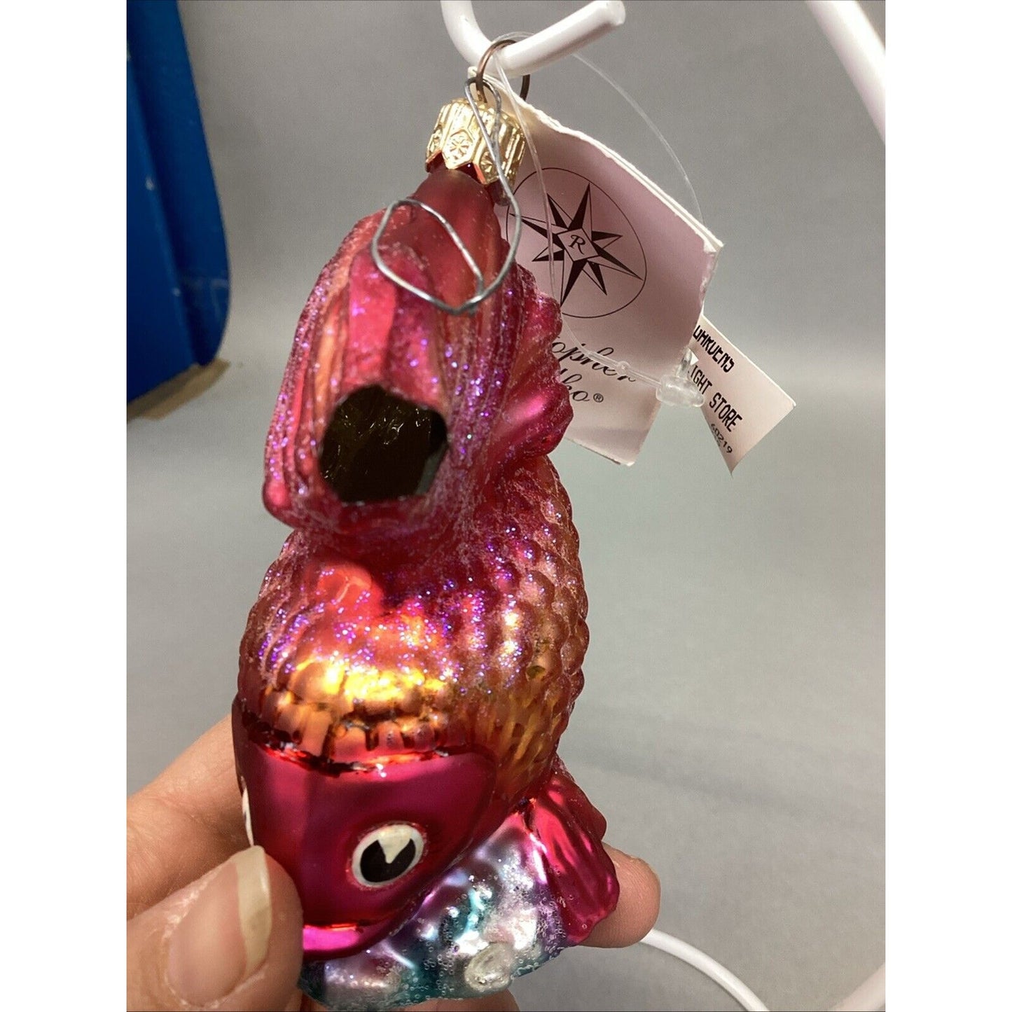 Radko Fantail And Old World Christmas Flying Owl - Damaged - With Tags