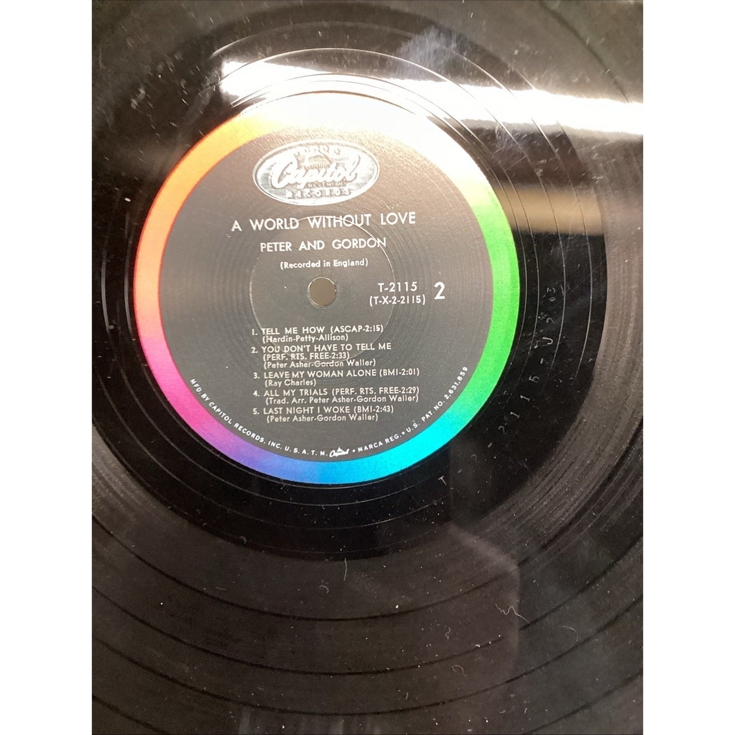 Peter & Gordon / A World Without Love LP Capitol 2115 Mono