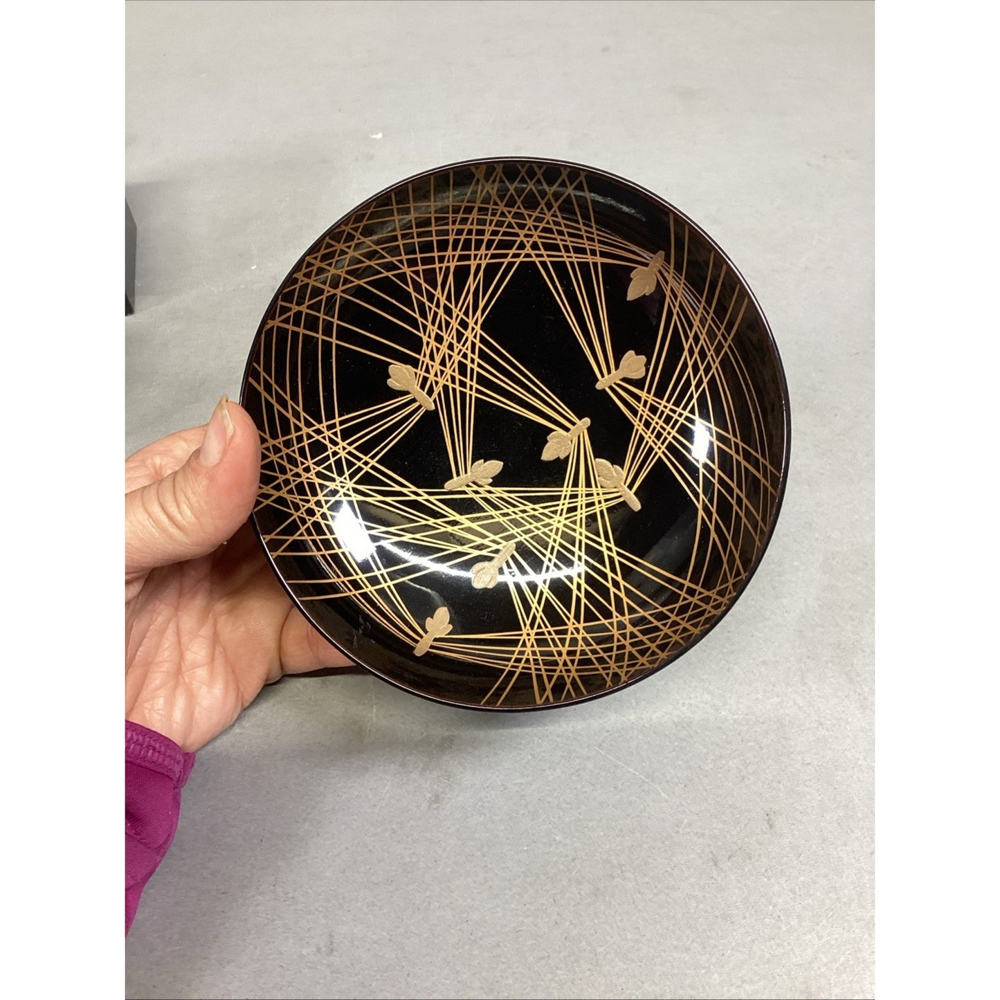 Set Of 2 Lacquer Box Makie Container Cases, 2 Trinket Boxes & 1 Sake Cup/Bowl