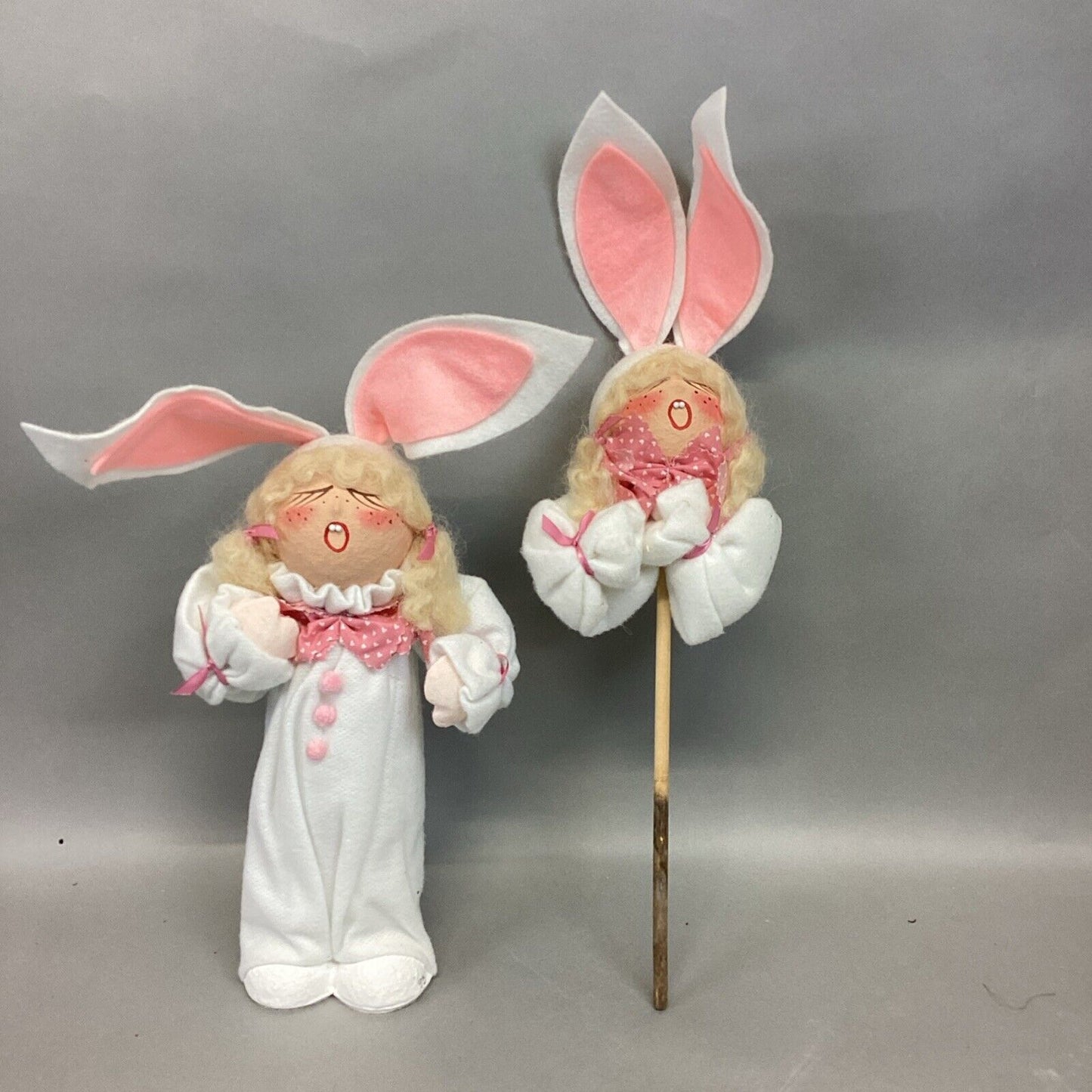 Vintage Easter Bunny Doll And Easter Bunny On Stake
