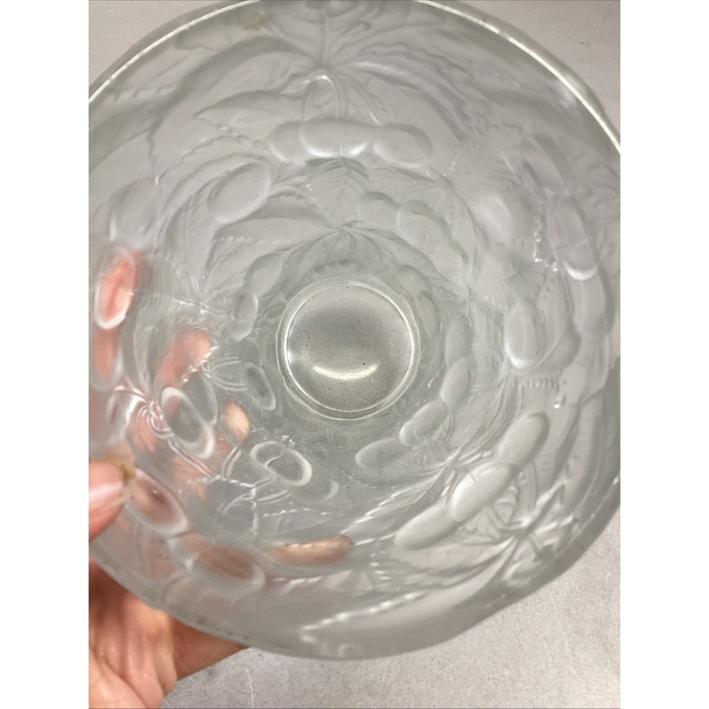 1930's Josef Inwald Barolac Vase Satin Glass Allover Cherry Design 7"Hx5.25”D