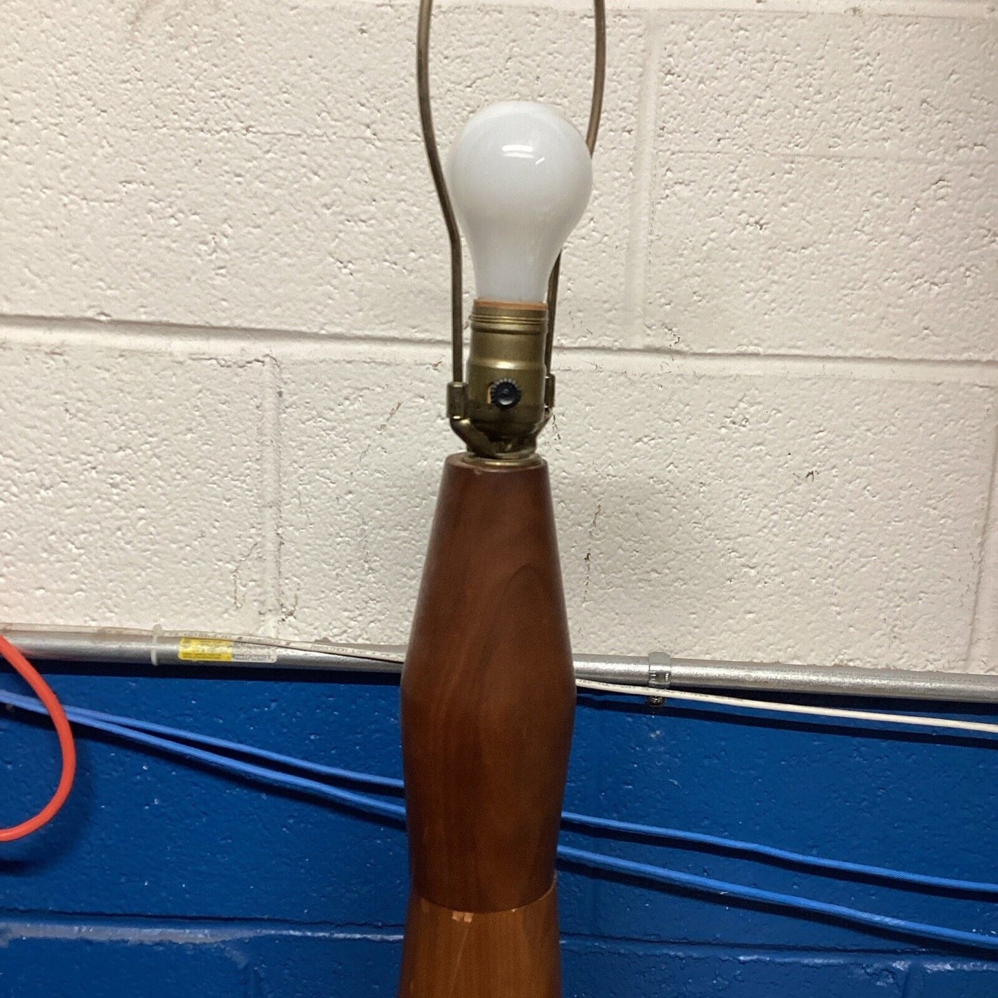 Large Vintage Wooden Lamp - 37” Tall - No Lampshade - Tested & Works
