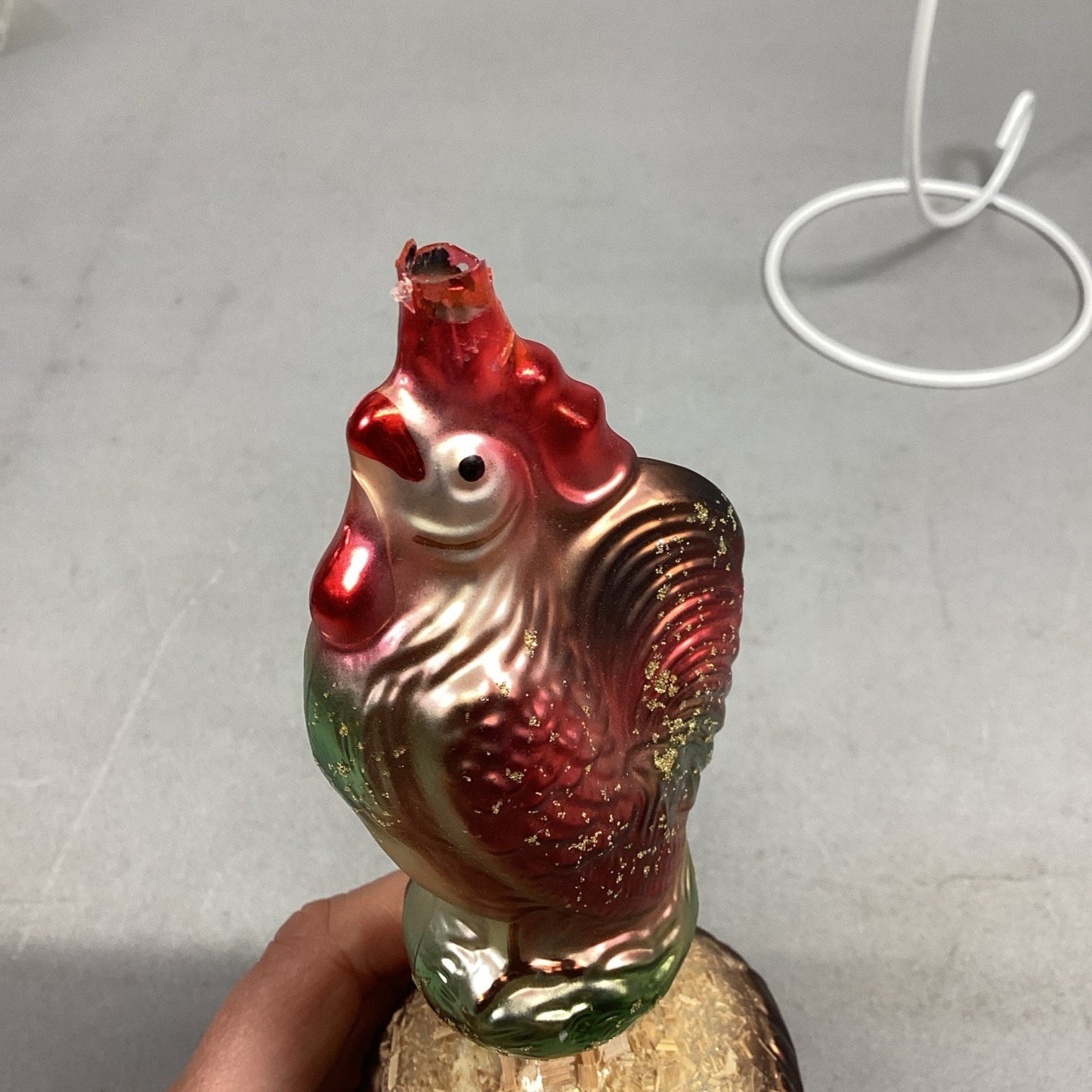 1998 Christopher Radko Rise & Shine Rooster 7" Ornament 98-082-0 No Topper