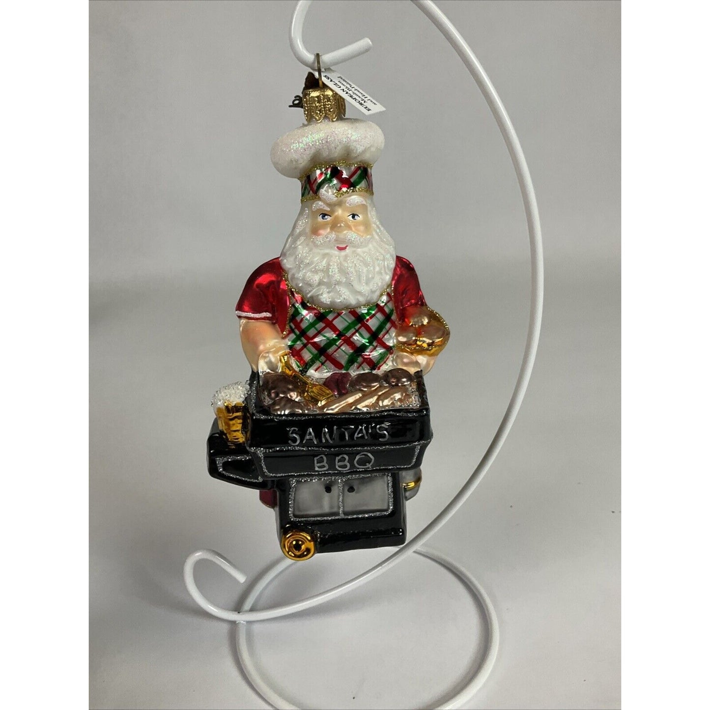 Santa’s BBQ Grill Glass Christmas Ornament European Glass 2016