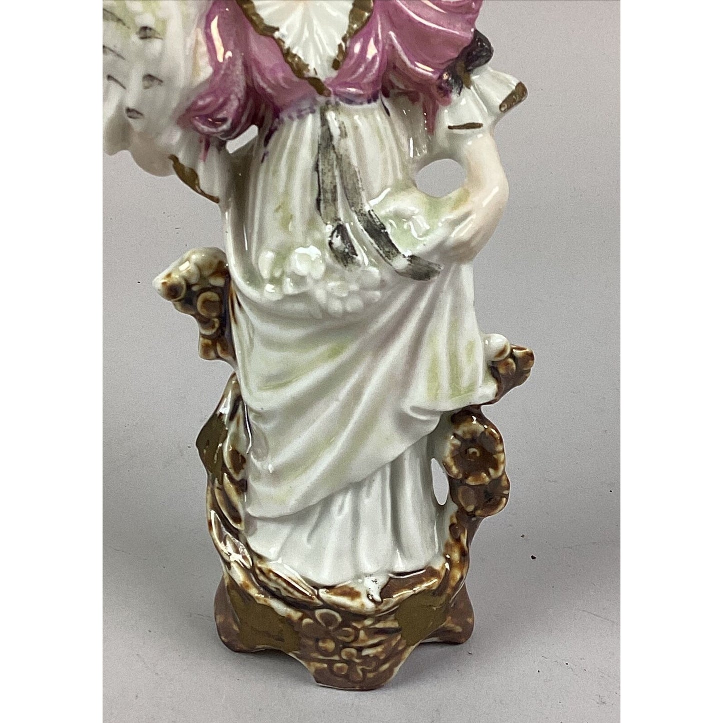 Vintage Porcelain Figurine Of A Lady Holding A Cat - 8”H