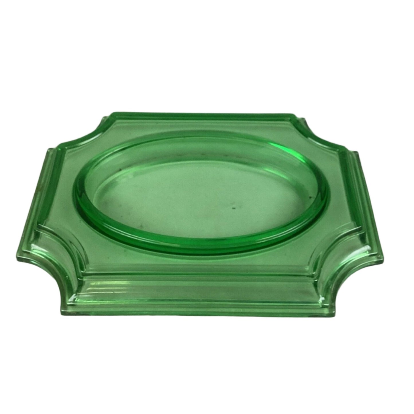 Emerald Green Glass Bread Plate Serving Dish - 13.5”L
