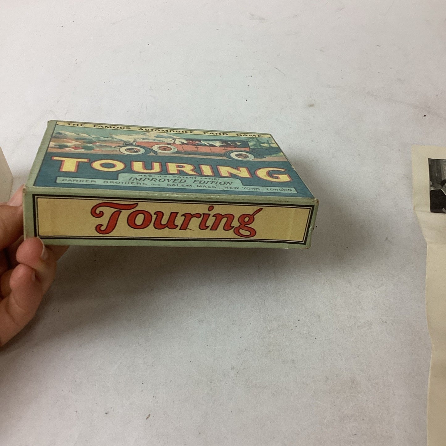 1926 VTG Parker Brothers Touring Card Game Original Box & 2 Instruction Books