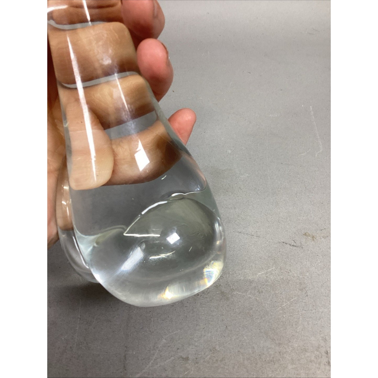 Vintage Glass Cat Figurine Paperweight - 7.25”H