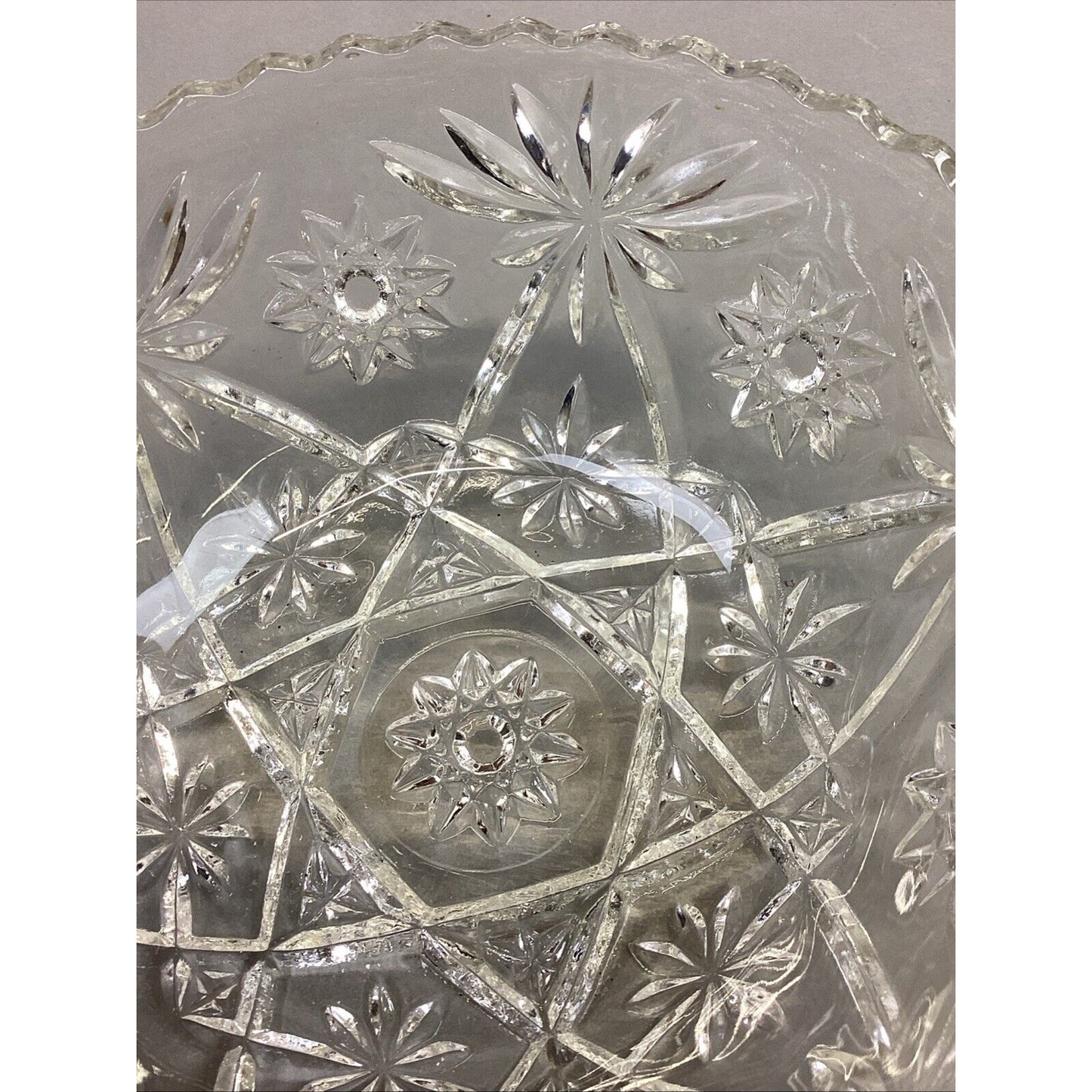 Set Of 3 Vintage Anchor Hocking Glass Star Of David Bowls