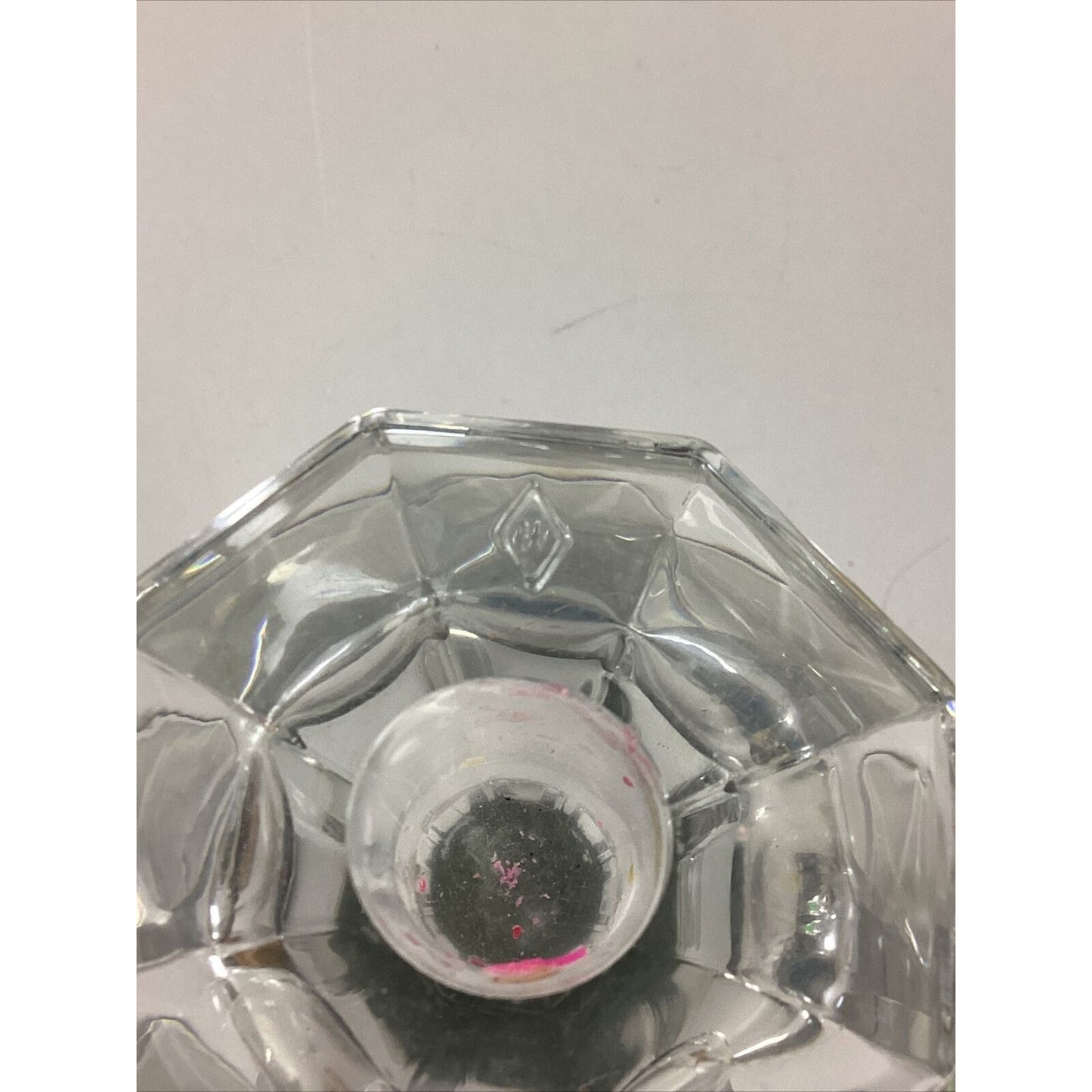 2 Large Clear Glass Vases With Octagonal Bases - 11.25”H