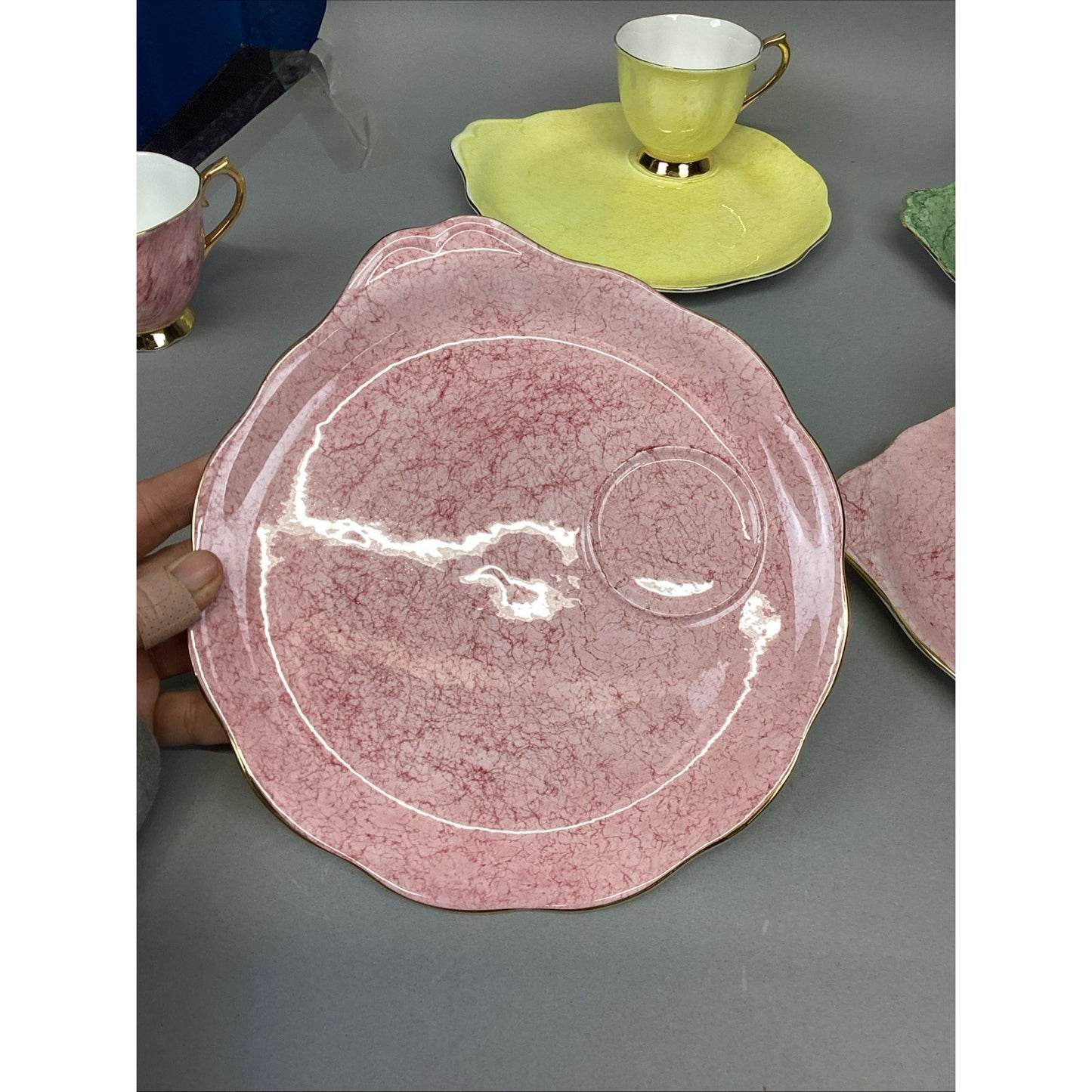 11 Pc Royal Albert Gossamer England Cups, Saucer Snack, Luncheon Plates