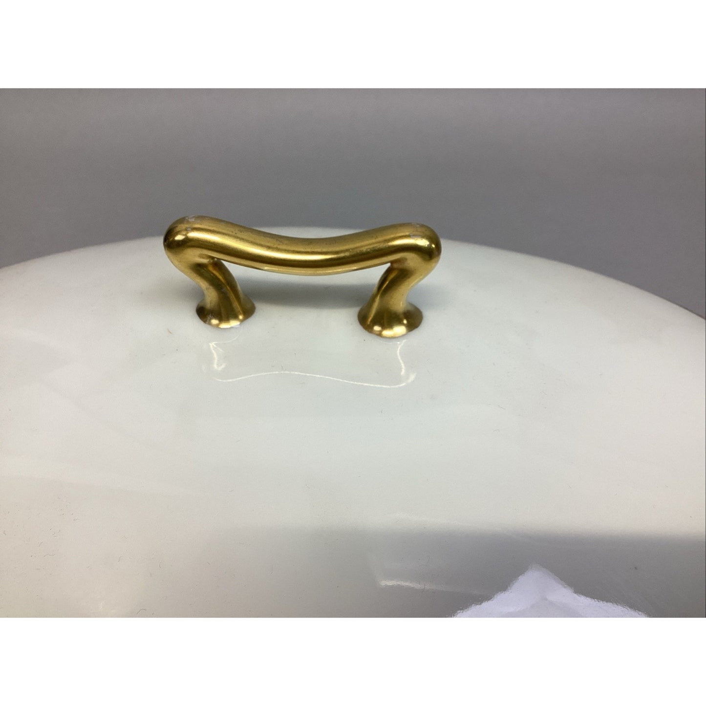 Limoges Elite White W/ Gold Encrusted Oval Covered Vegetable Dish French China