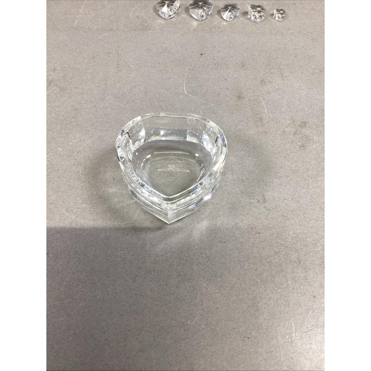 Set Of 7 - Swarovski Crystal Heart Ornament, Trinket Dish & 5 Mini Hearts