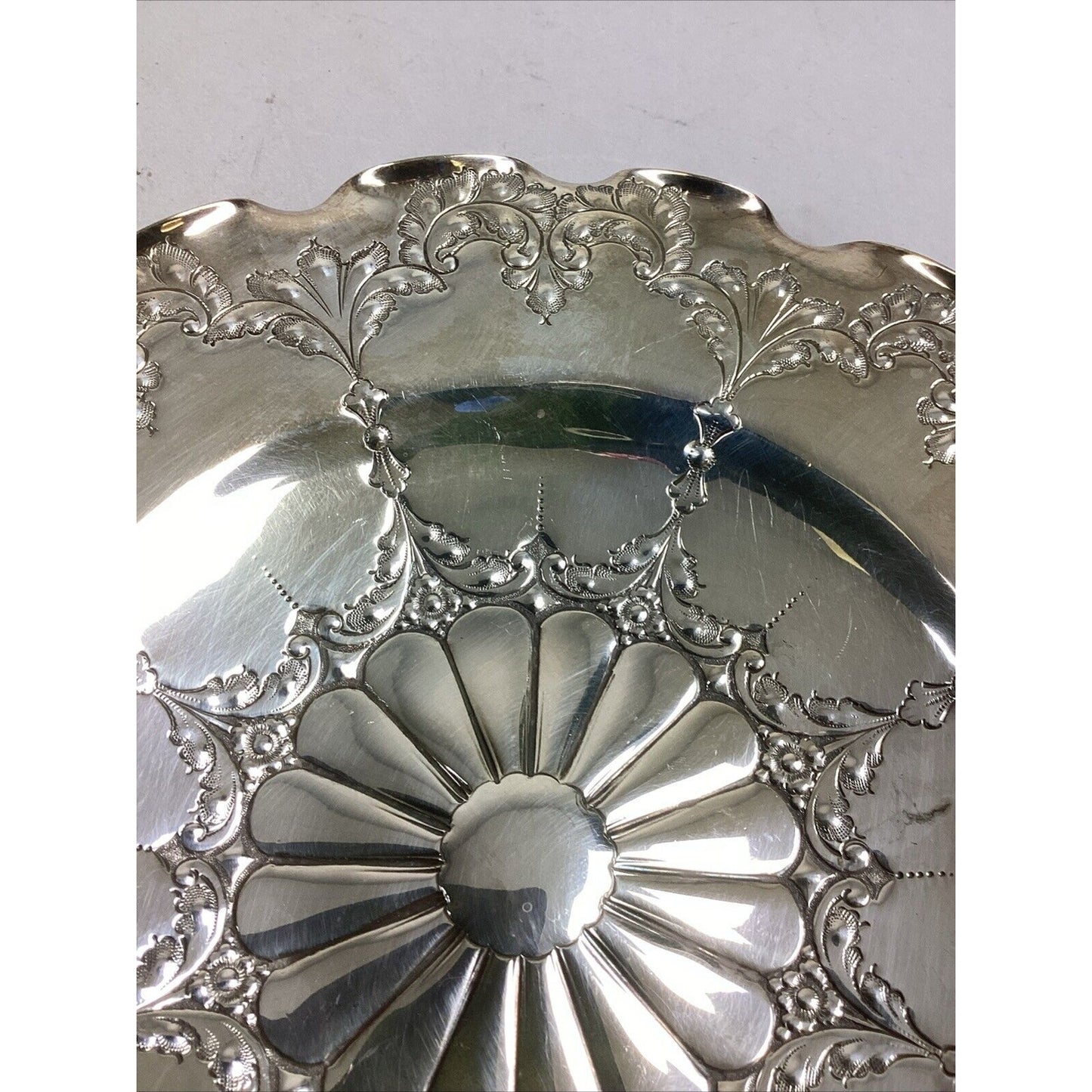 Set Of 2 Antique EPNS Round Dish Plate #6807
