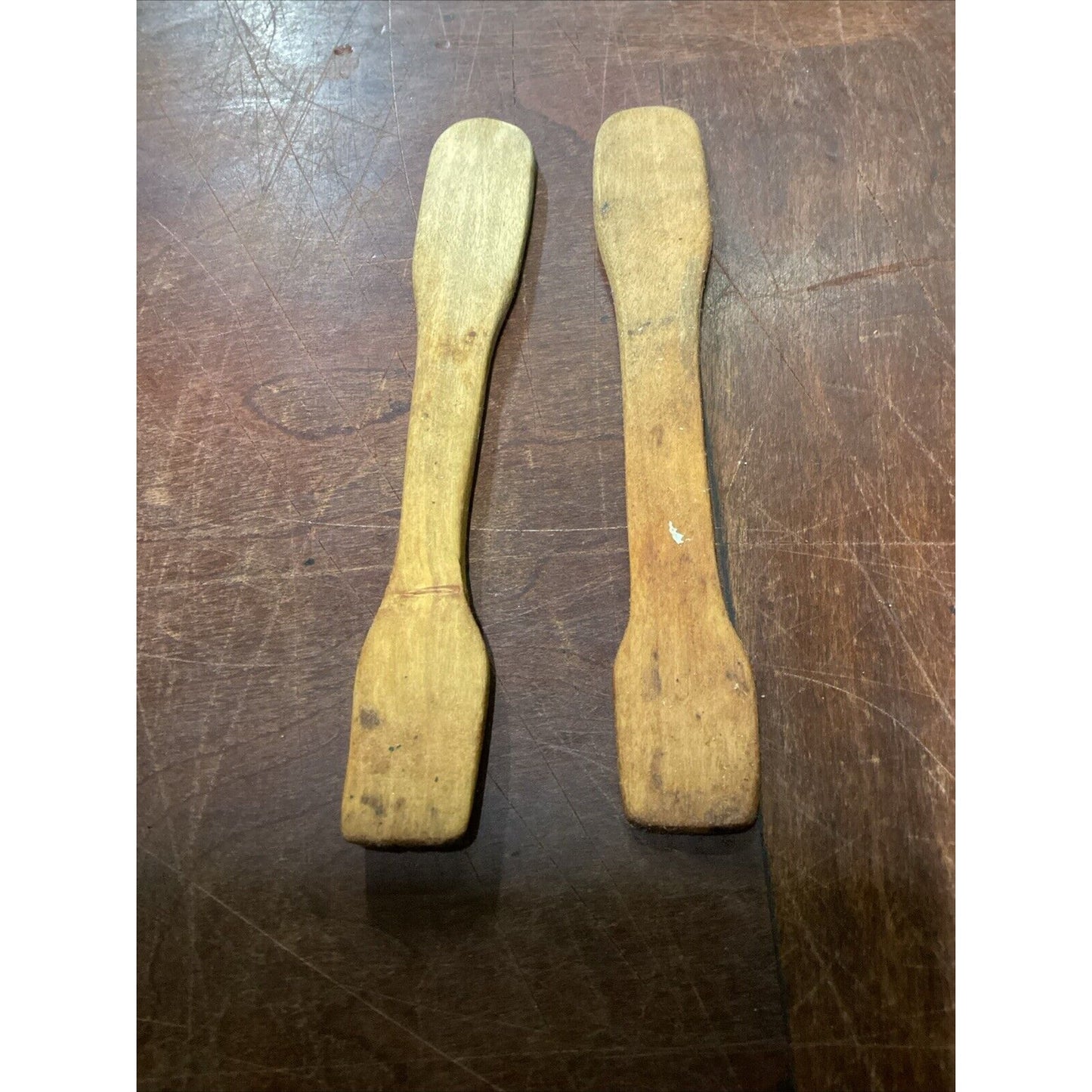 Lot Of 8 Handmade Wood Utensils - Spoons Spatulas