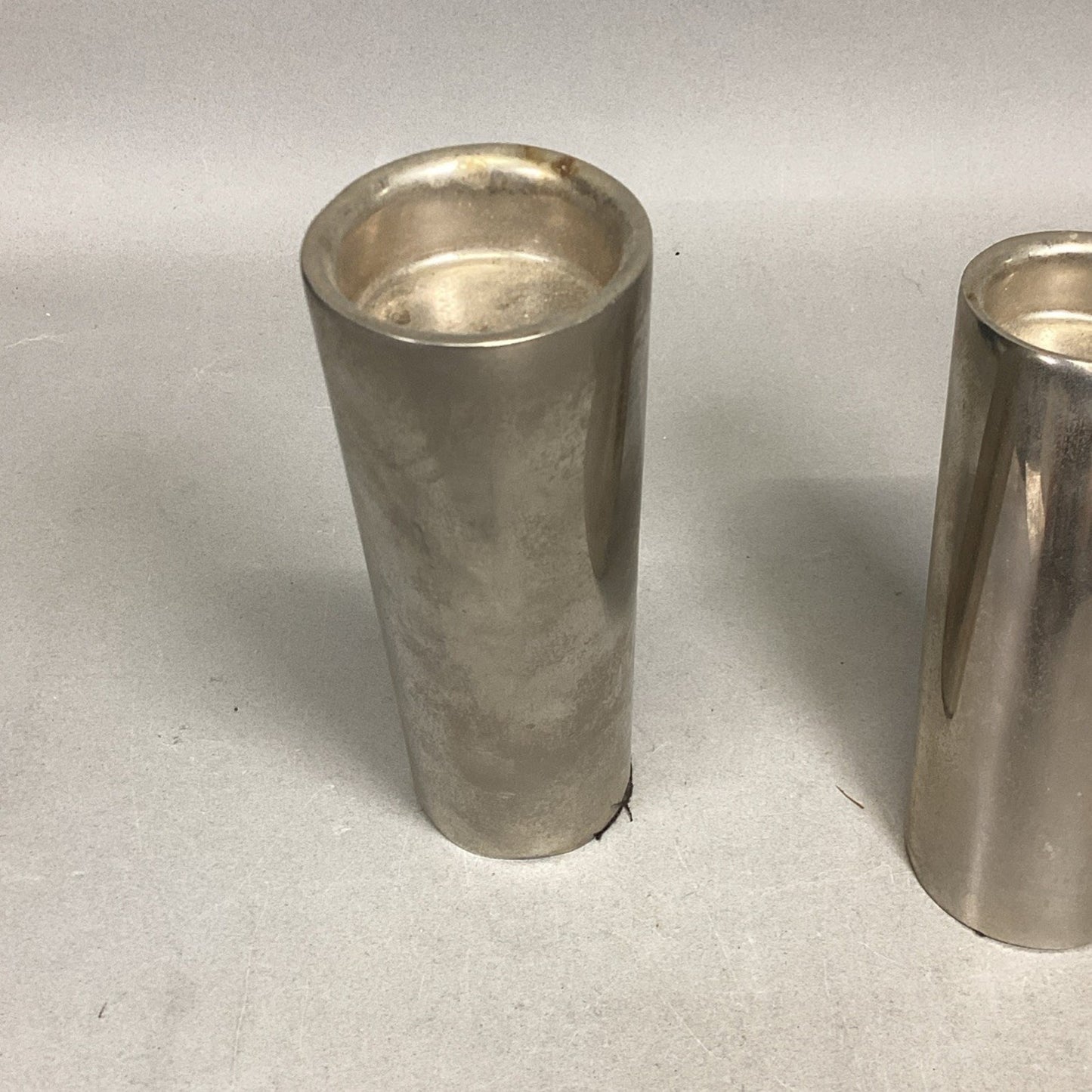 Set Of 3 Silver Plated Candle Holders - 7.5, 5, & 2.75”H