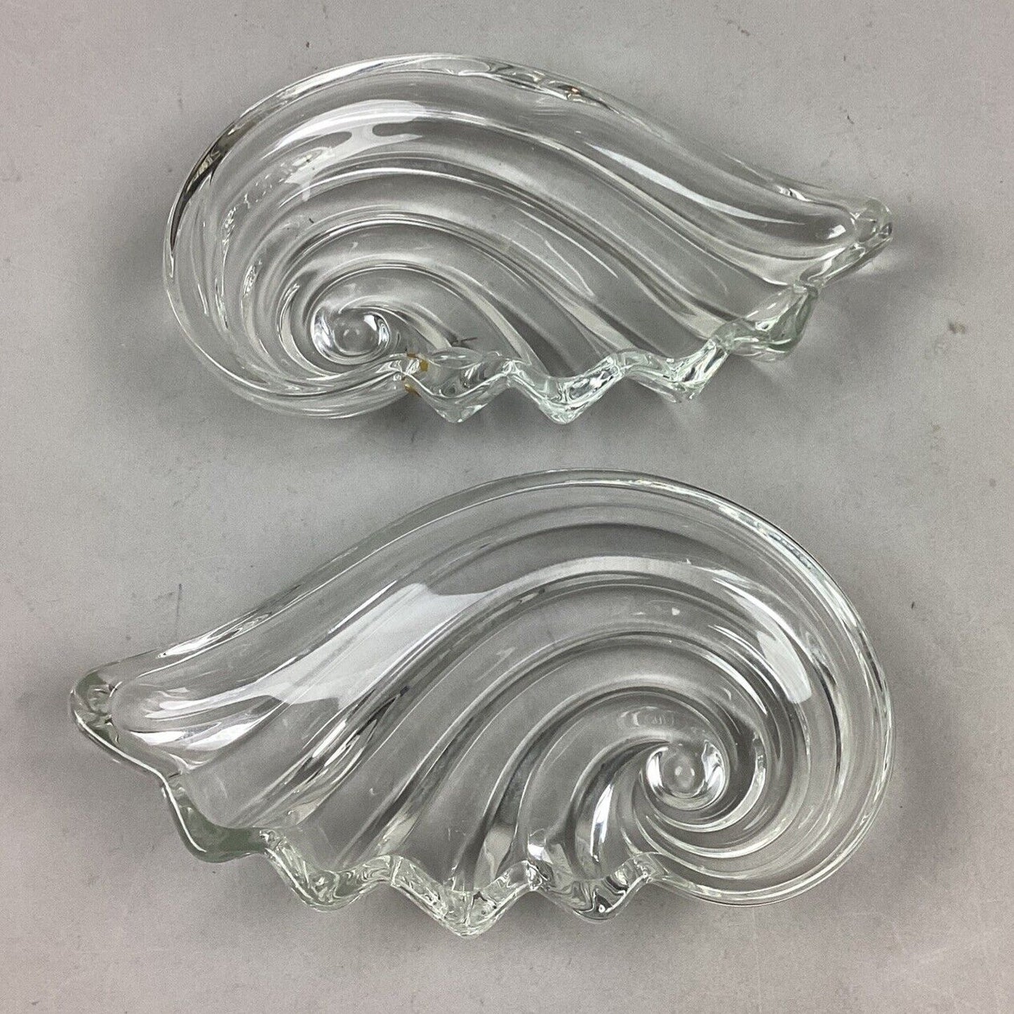 Set Of 2 Mikasa Crystal Shell Candy Dish Trinket Dish - 7.5”