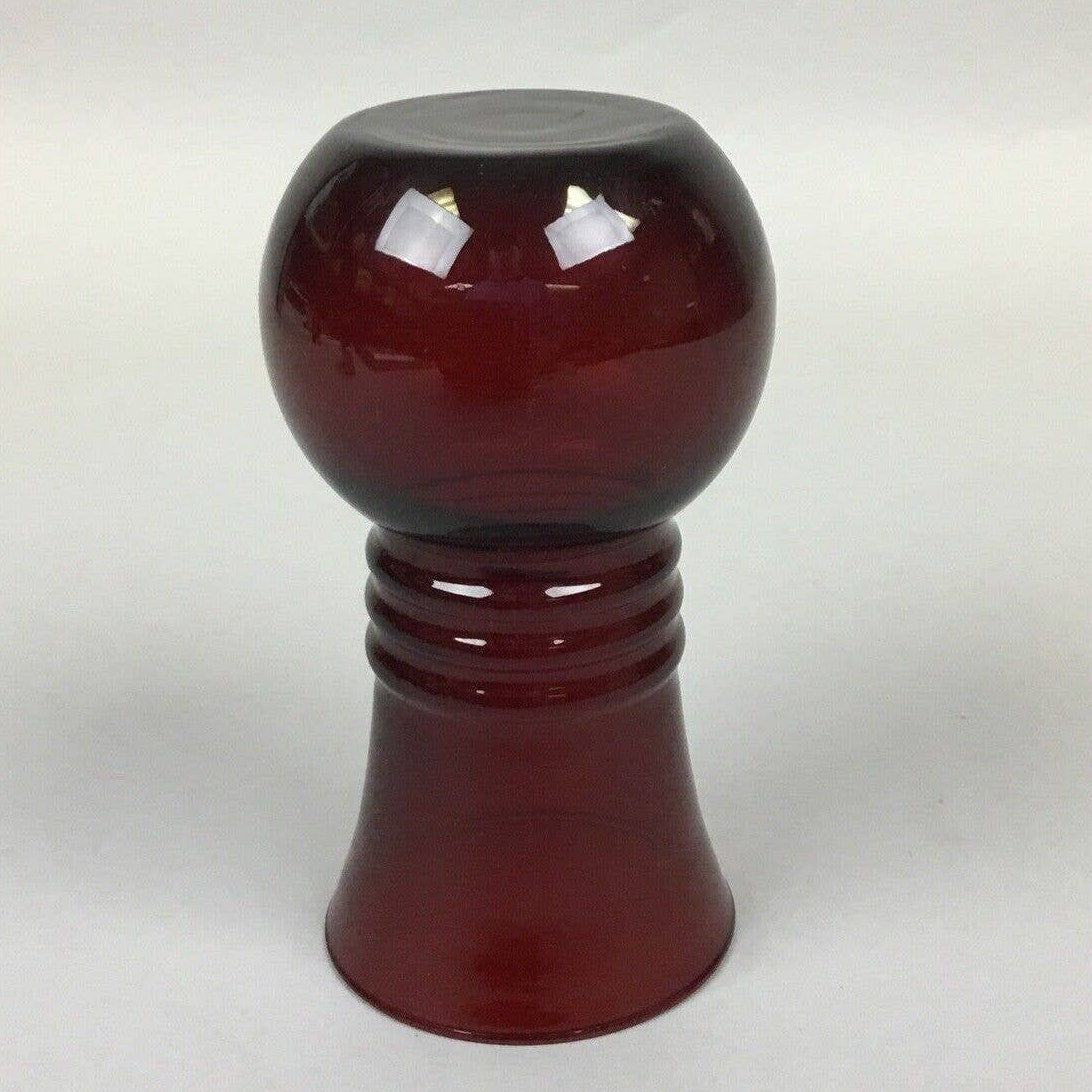 Vintage Anchor Hocking Royal Ruby Ball Bottom Flower Vase 7”