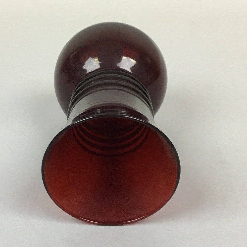 Vintage Anchor Hocking Royal Ruby Ball Bottom Flower Vase 7”