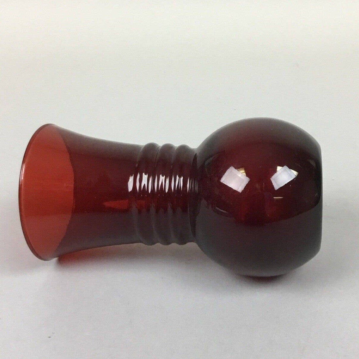 Vintage Anchor Hocking Royal Ruby Ball Bottom Flower Vase 7”