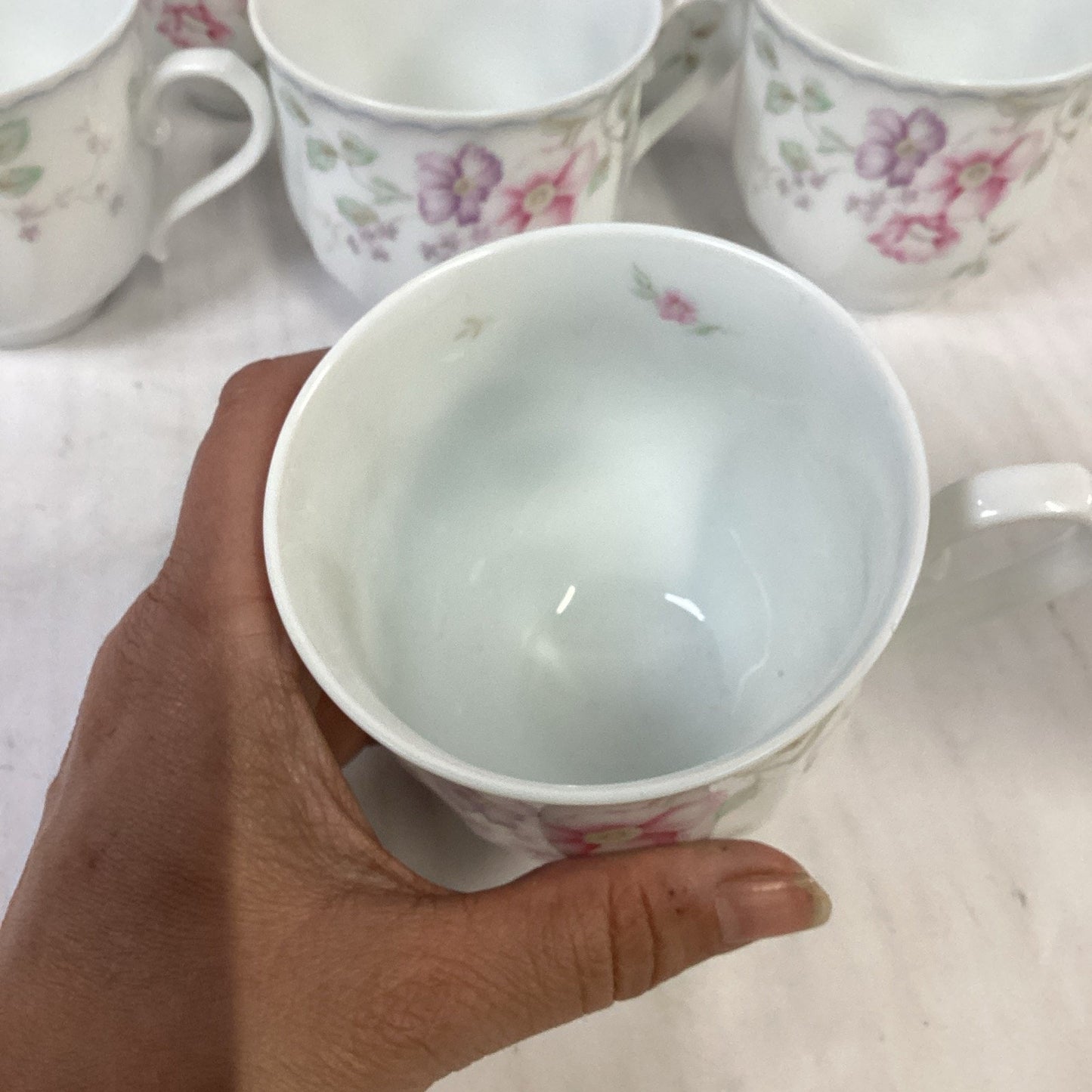 Lot Of 10 Mikasa L9711 Renee Tea Cups, Creamer And Sugar
