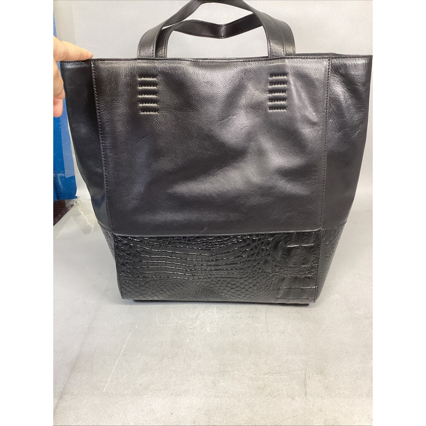 Claudia Ciuti Large Black Leather Shoulder Bag
