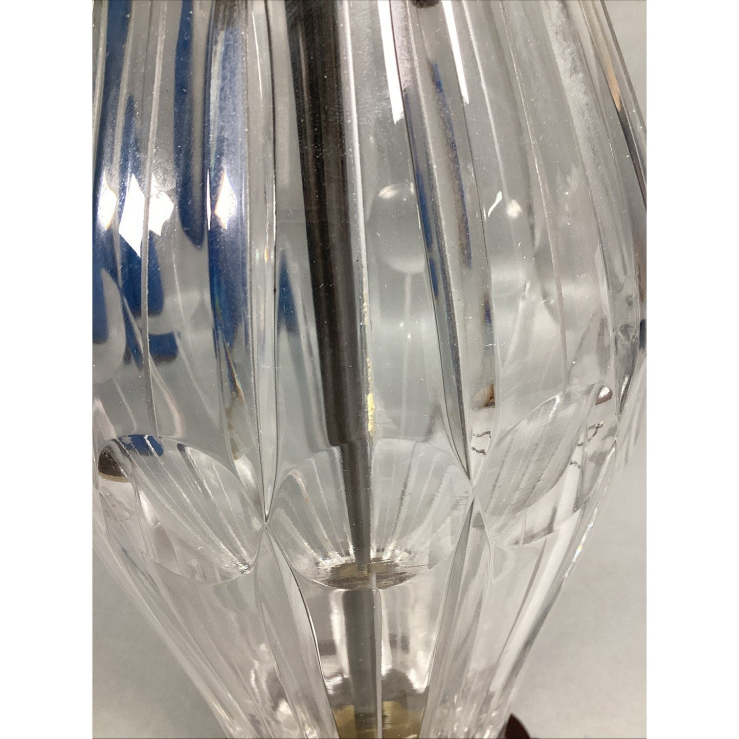 Vintage Pressed/Molded Glass Lamp W/ Hardware - 17.5”H - Tested And Works