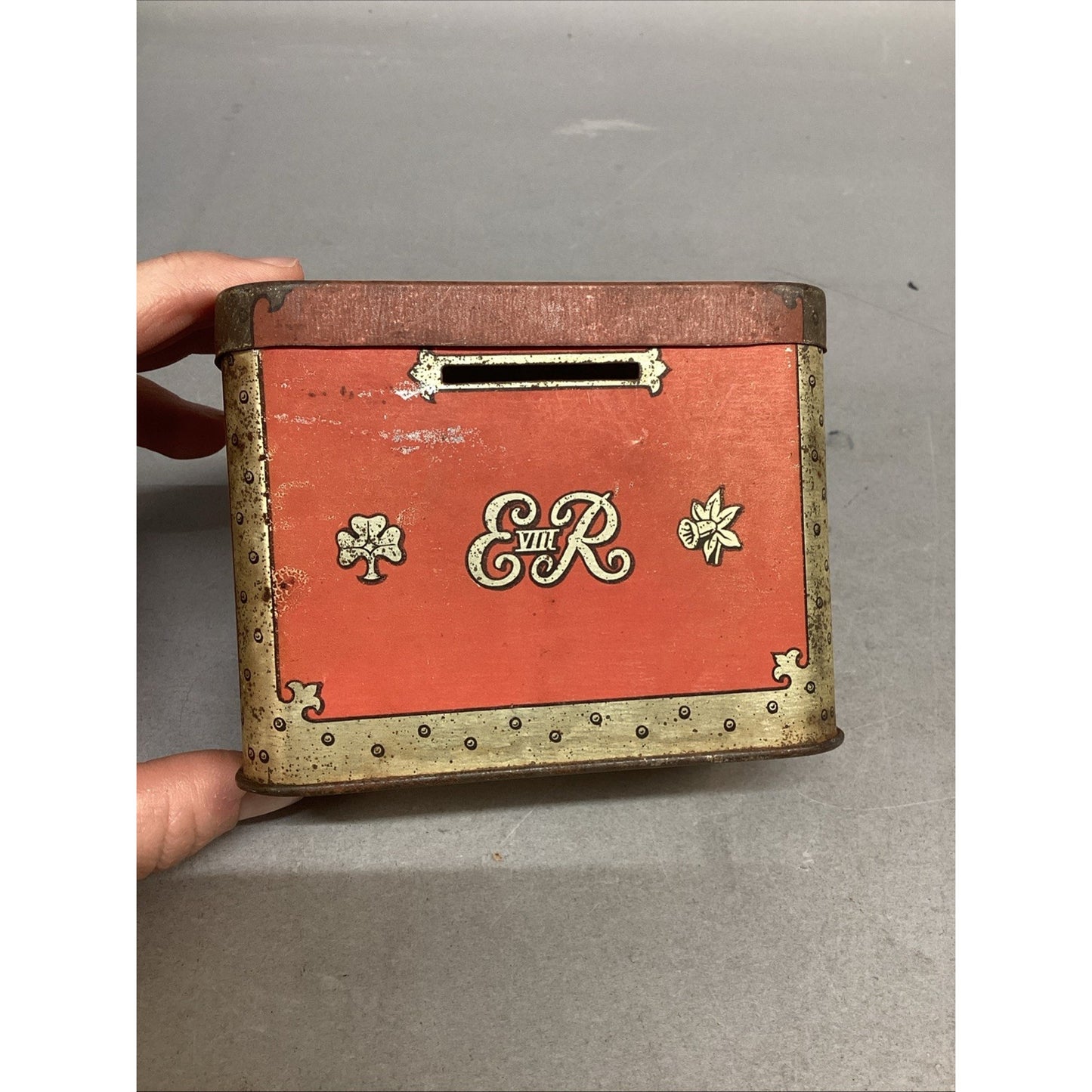 Rare 1930s Edward VIII Coronation Westminster Abbey Treasure Chest Money OXO Tin