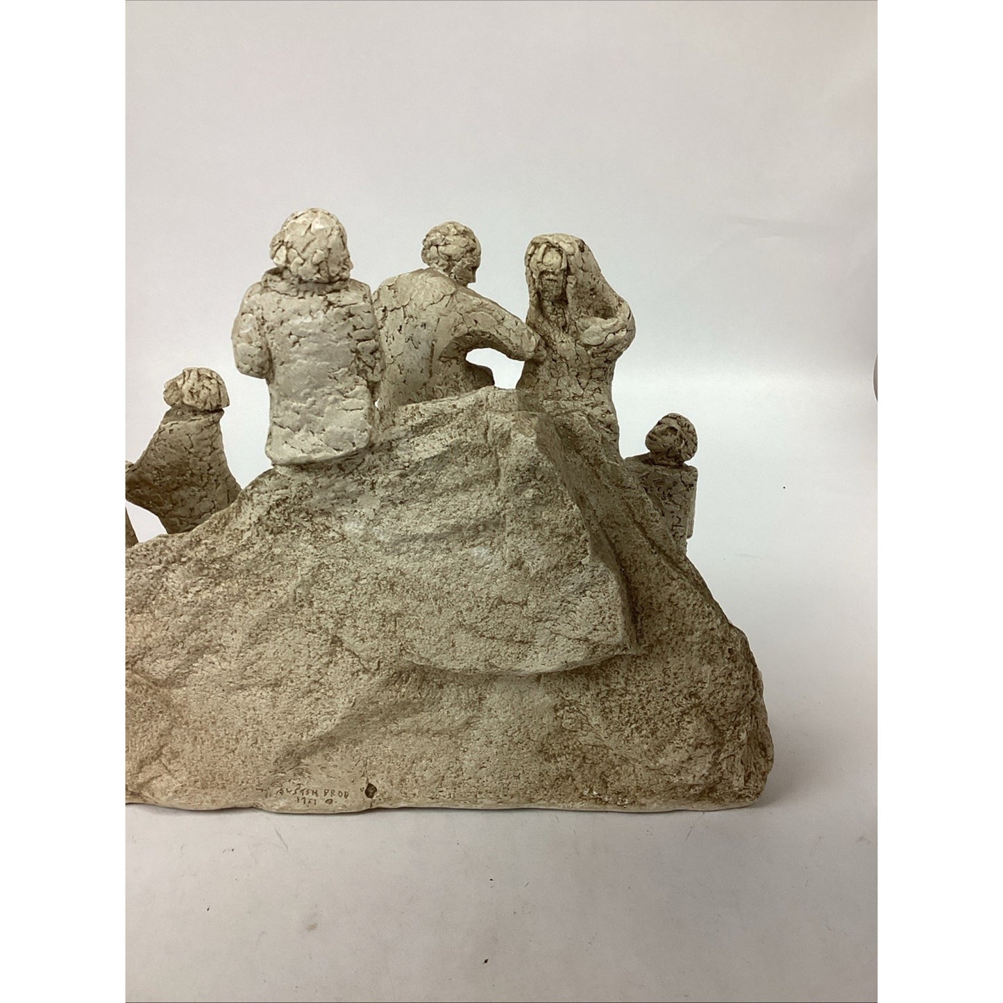 Austin Productions Vintage 1967 Menorah Judaica Large Clay Resin Statue - 21x14”