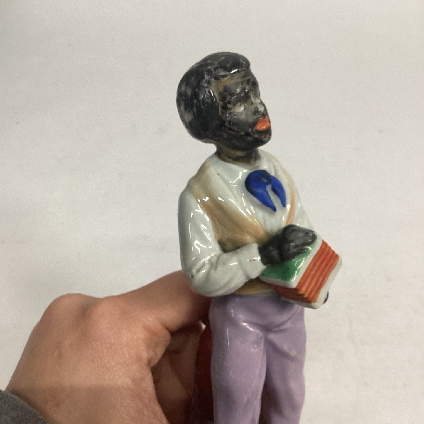 Victorian Era Staffordshire Figurine Of A Man Playing An Accordion