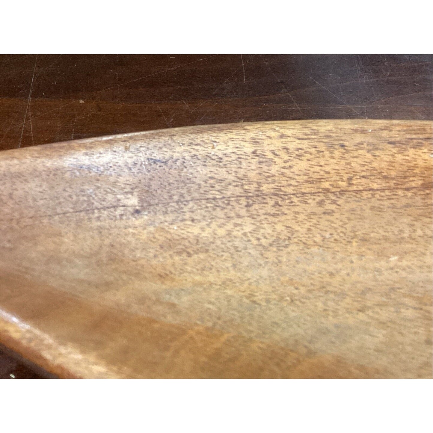 Vintage 18” Teak Monkey Pod Hawaiian Wood Bowl
