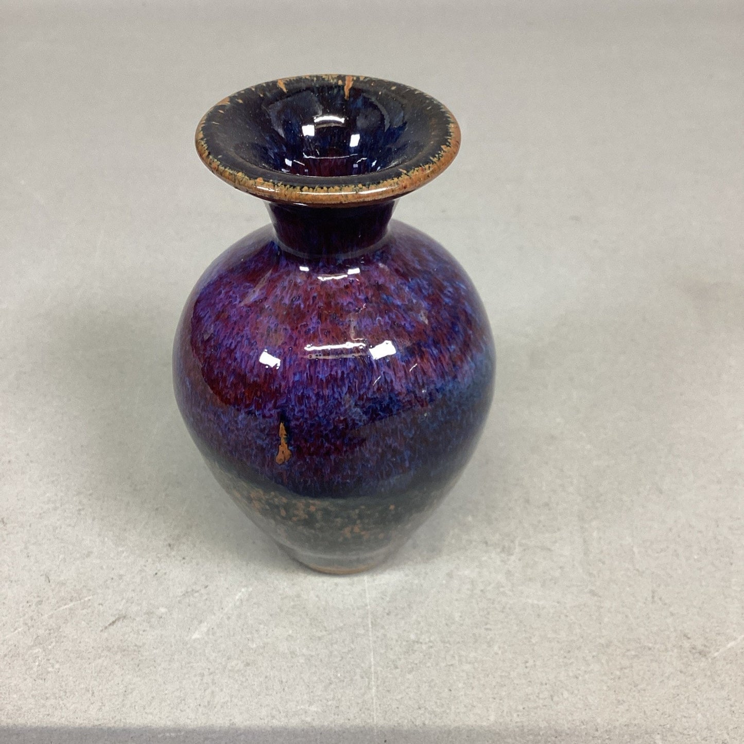Multicolored Handmade Pottery Art Bud Vase - 4.5”H