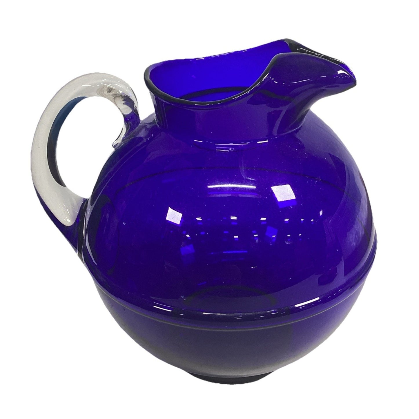 Cambridge Hand Blown Glass Art Deco Cobalt Blue Pitcher - 3400 Line