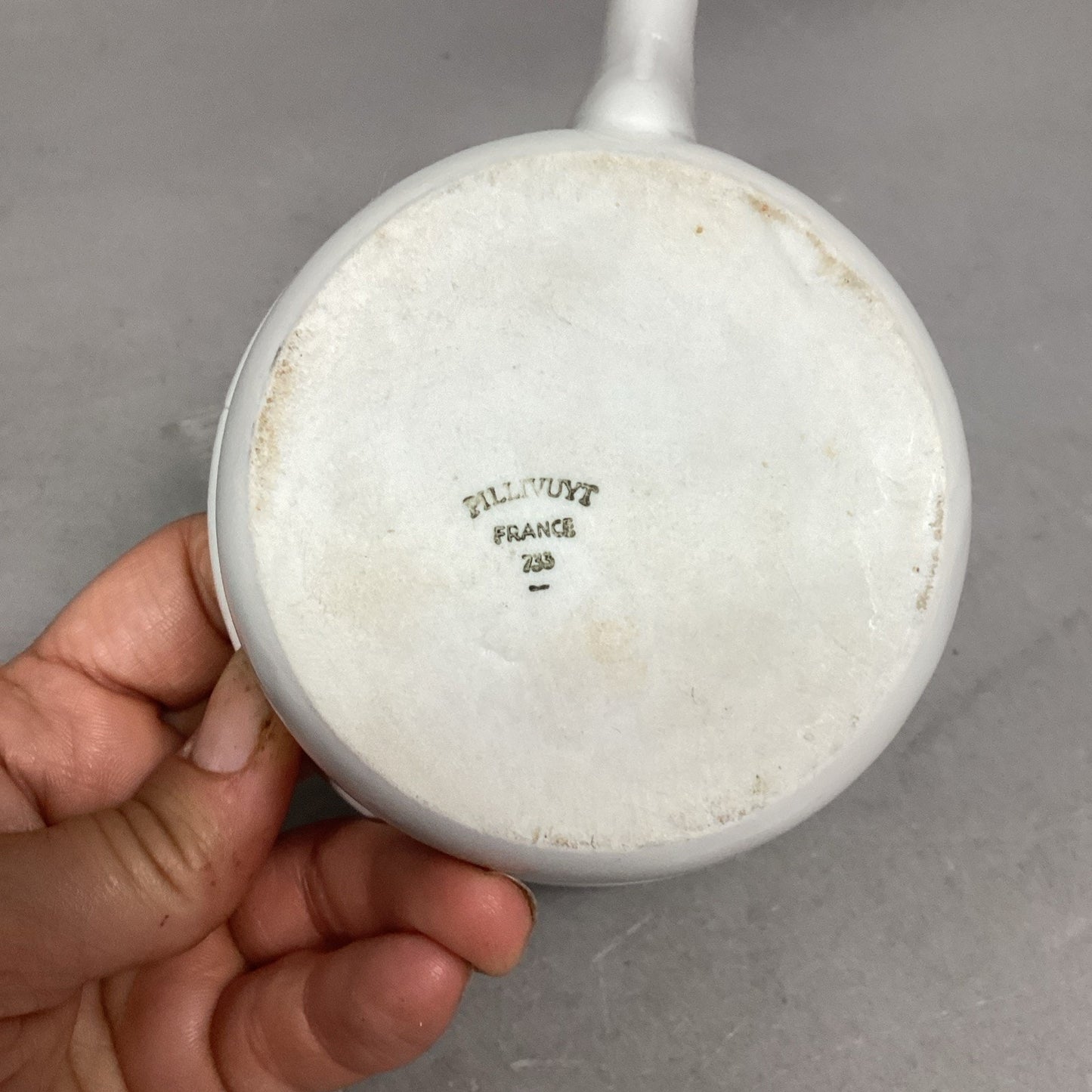 Vintage Pillivuyt Handheld Ceramic Soup Bowl #733 - Made In France