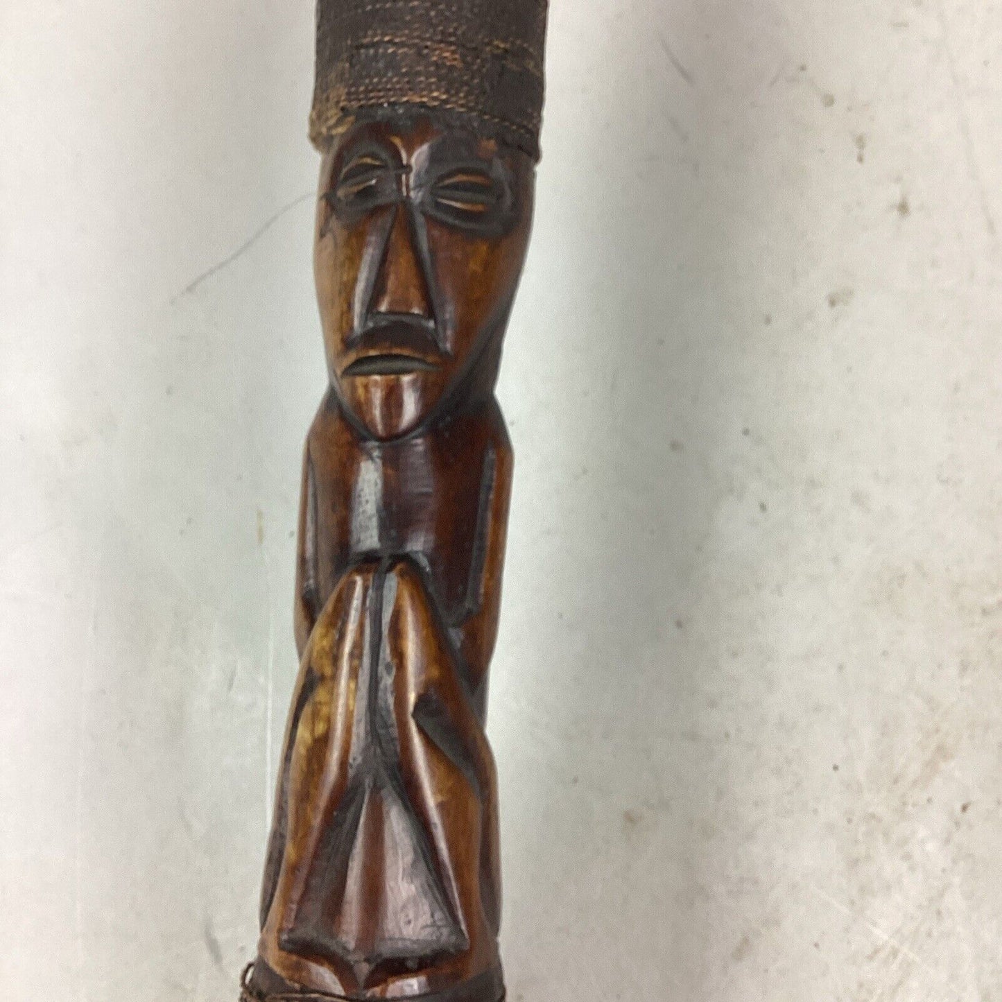 Set Of 2 Hand Carved Totem Canes