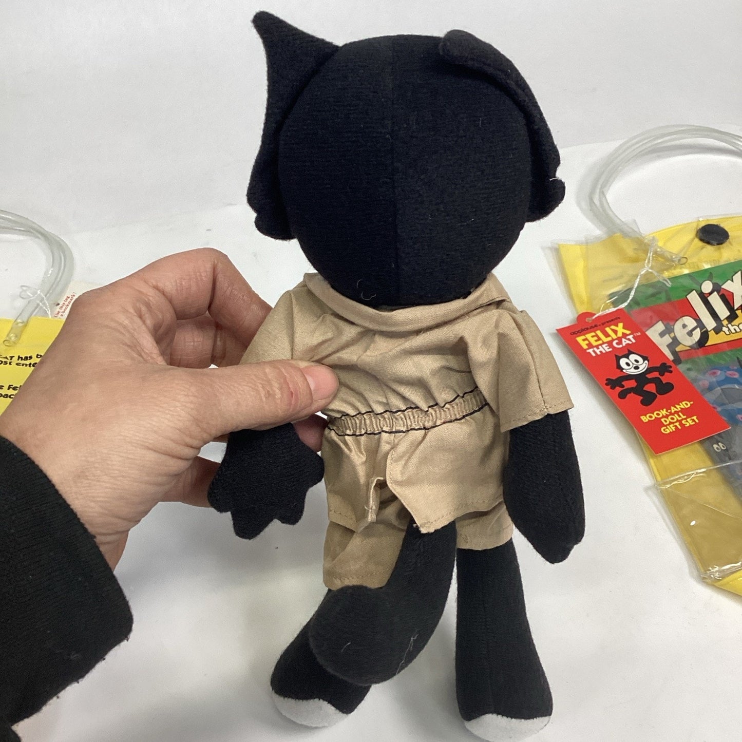 Set Of 2 Felix The Cat Plush Doll & Jungle Jitters Books W/ Carry Bags - New!