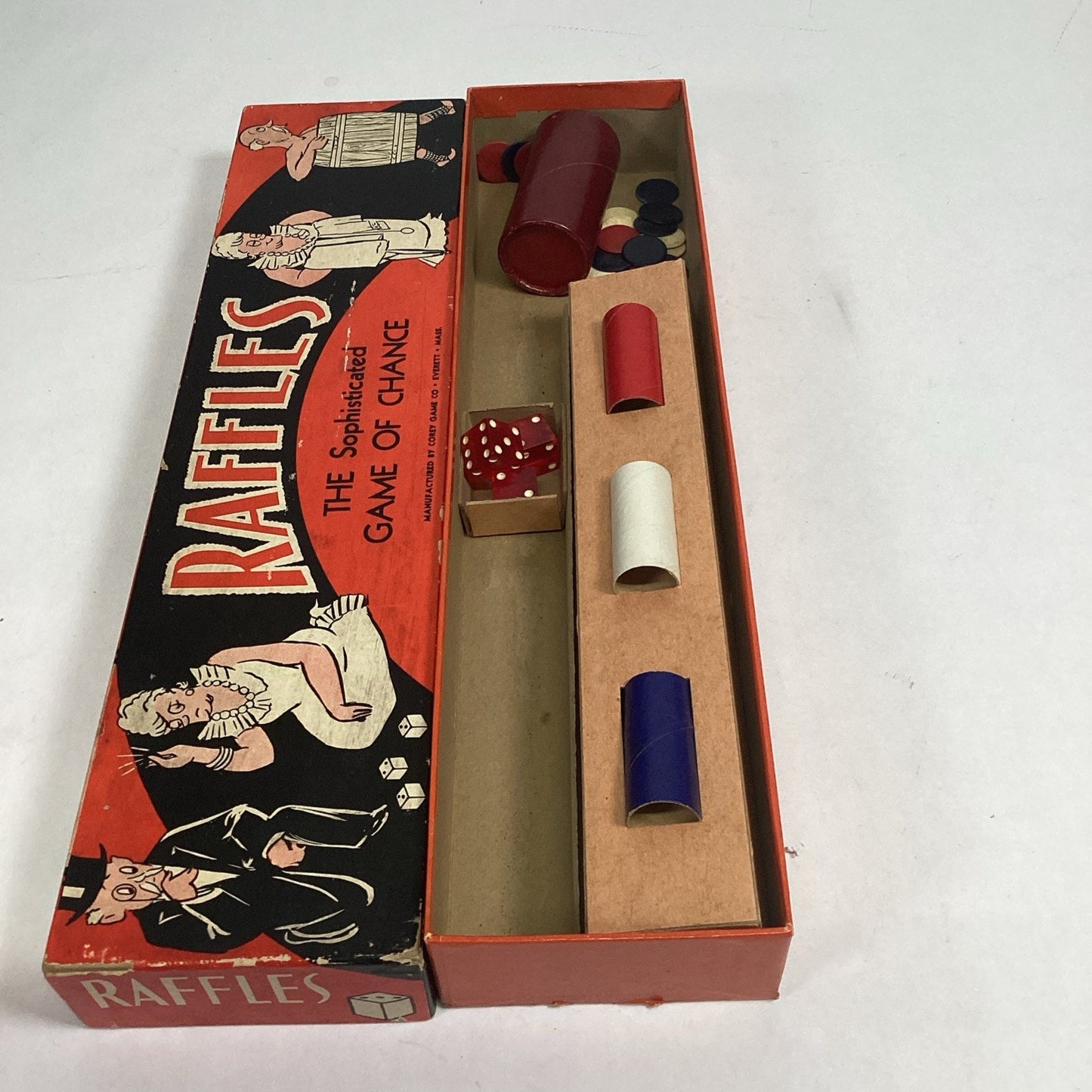 1939 - Raffles: The Sophisticated Game of Chance - Game Pieces, Dice & Box Only