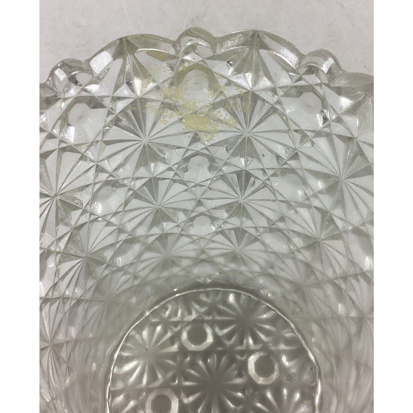 2 Vintage Glass Tumblers - Diamond Design & Daisies With Button Design