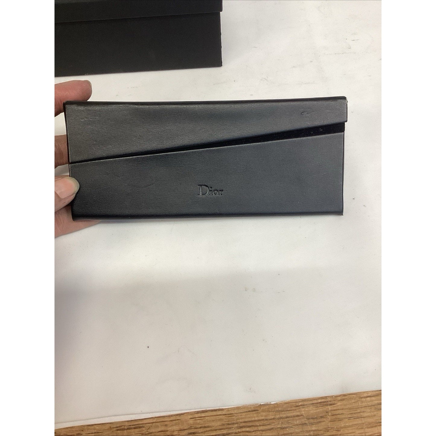 Christian Dior Black Folding Sunglasses Magnetic Eyeglasses Case With Card & Box