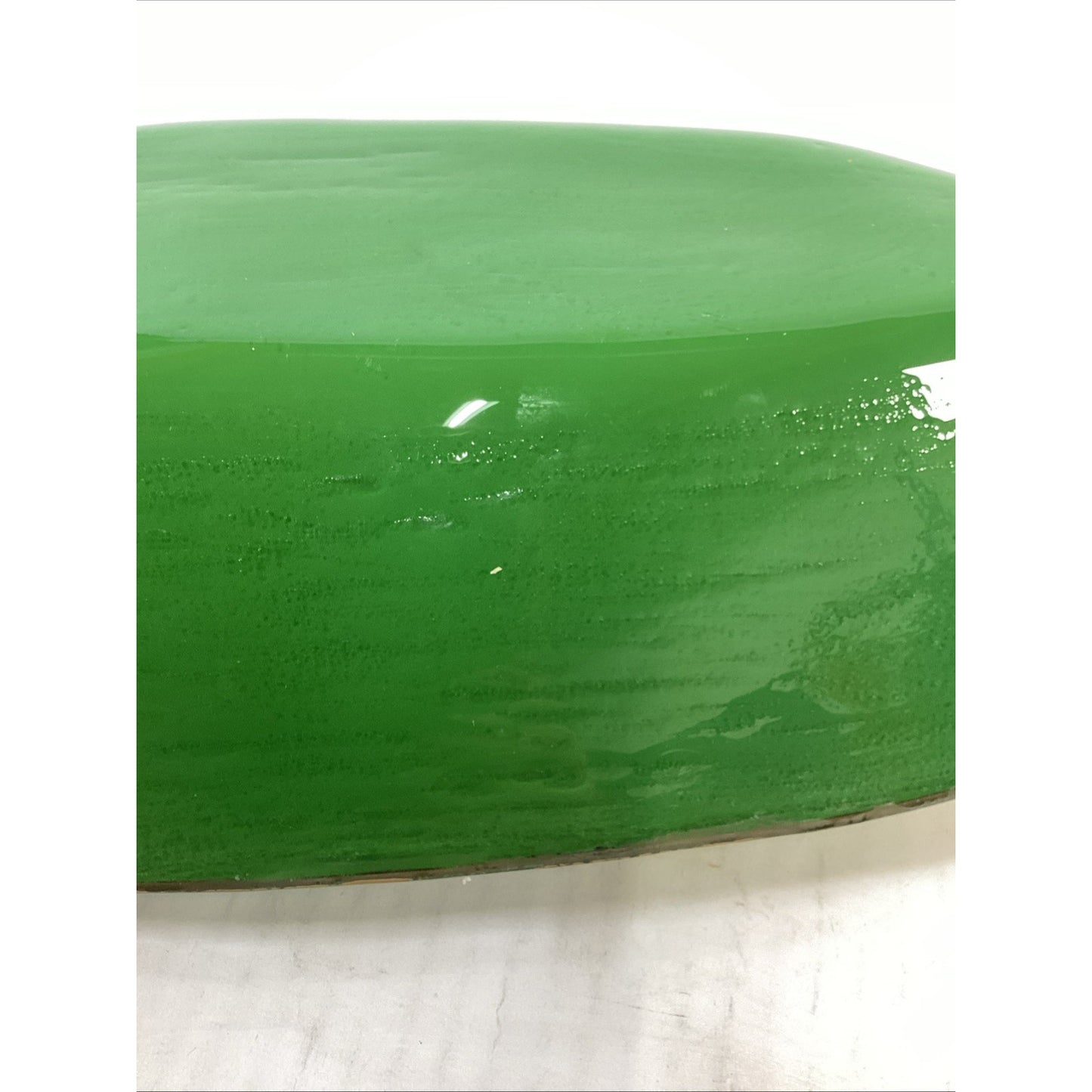 VTG MCM Green Glass Gondola Bowl Large Canoe Centerpiece W/ Gold Trim - 26.5”L