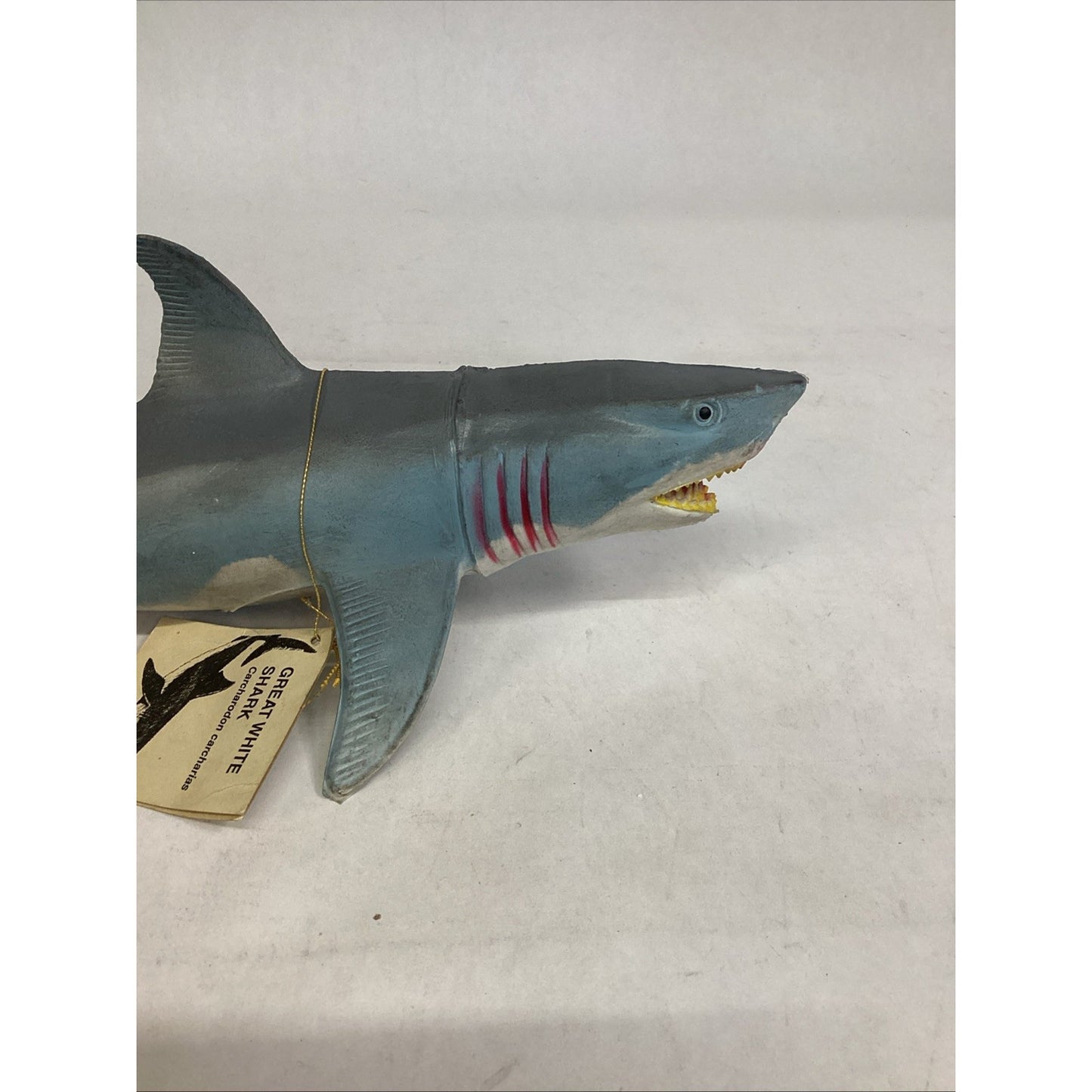 Vintage 1995 Rubber Great White Shark Toy - #10084 - 13”L