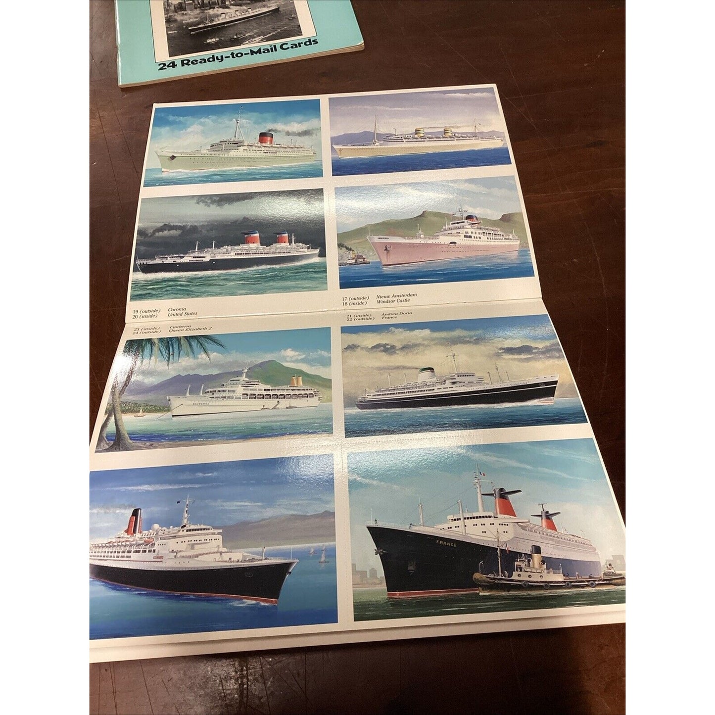 Ocean Liners Paintings Cards - 24 Full Color & Famous Ocean Liners 24 Photo P.C.