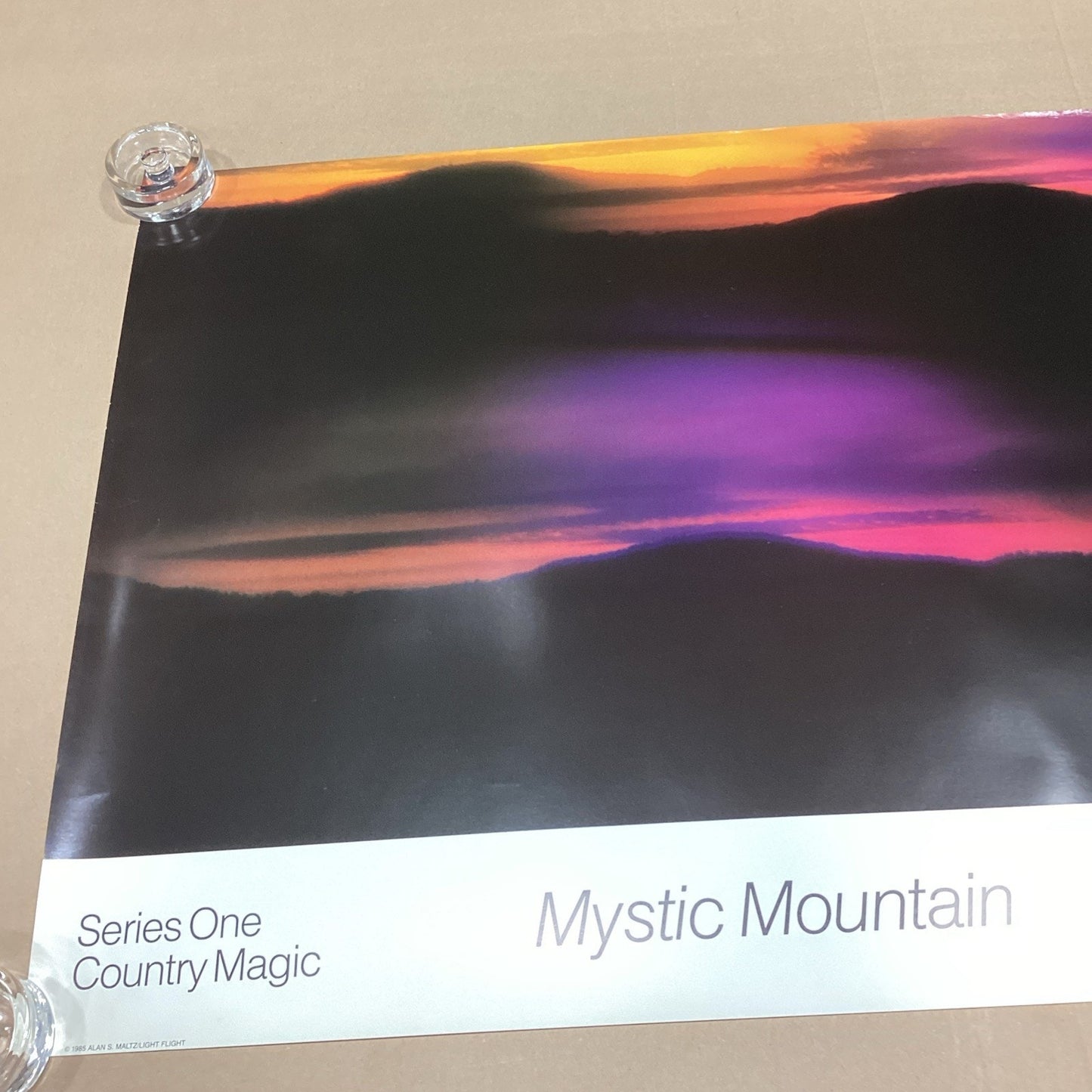 1985 Alan S. Maltz Series One Country Magic Mystic Mountain Poster - 29.75x24”