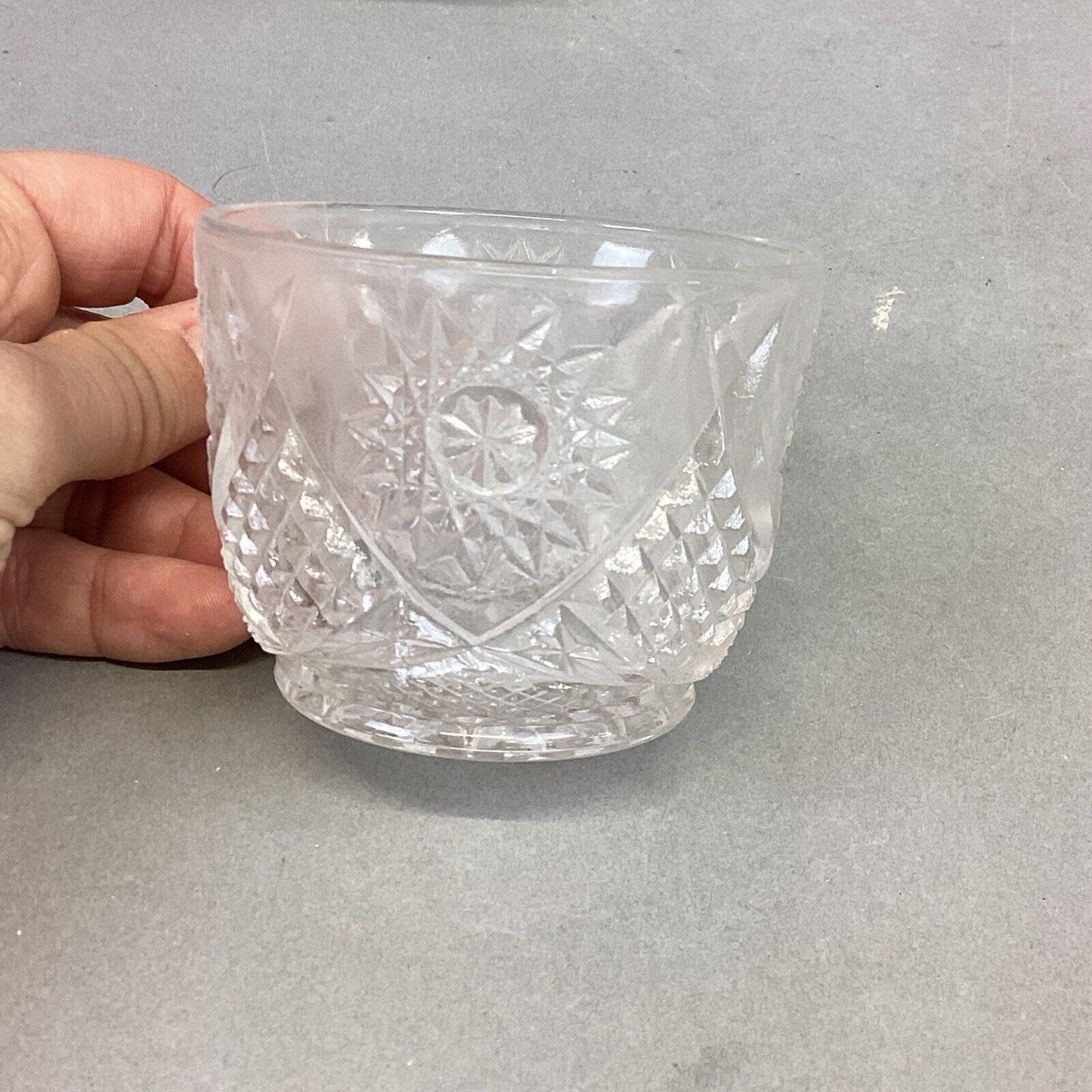 Vintage Decorative Glass Cut Glass Fruit Punch Bowl And 12 Cups Set