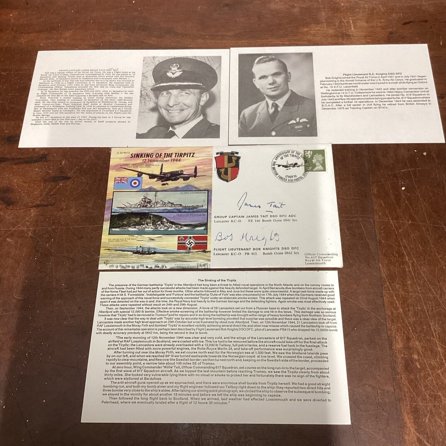 Anniversary Of The Sinking Of The Tiripitz - Signed By James Tait & Bob Knights