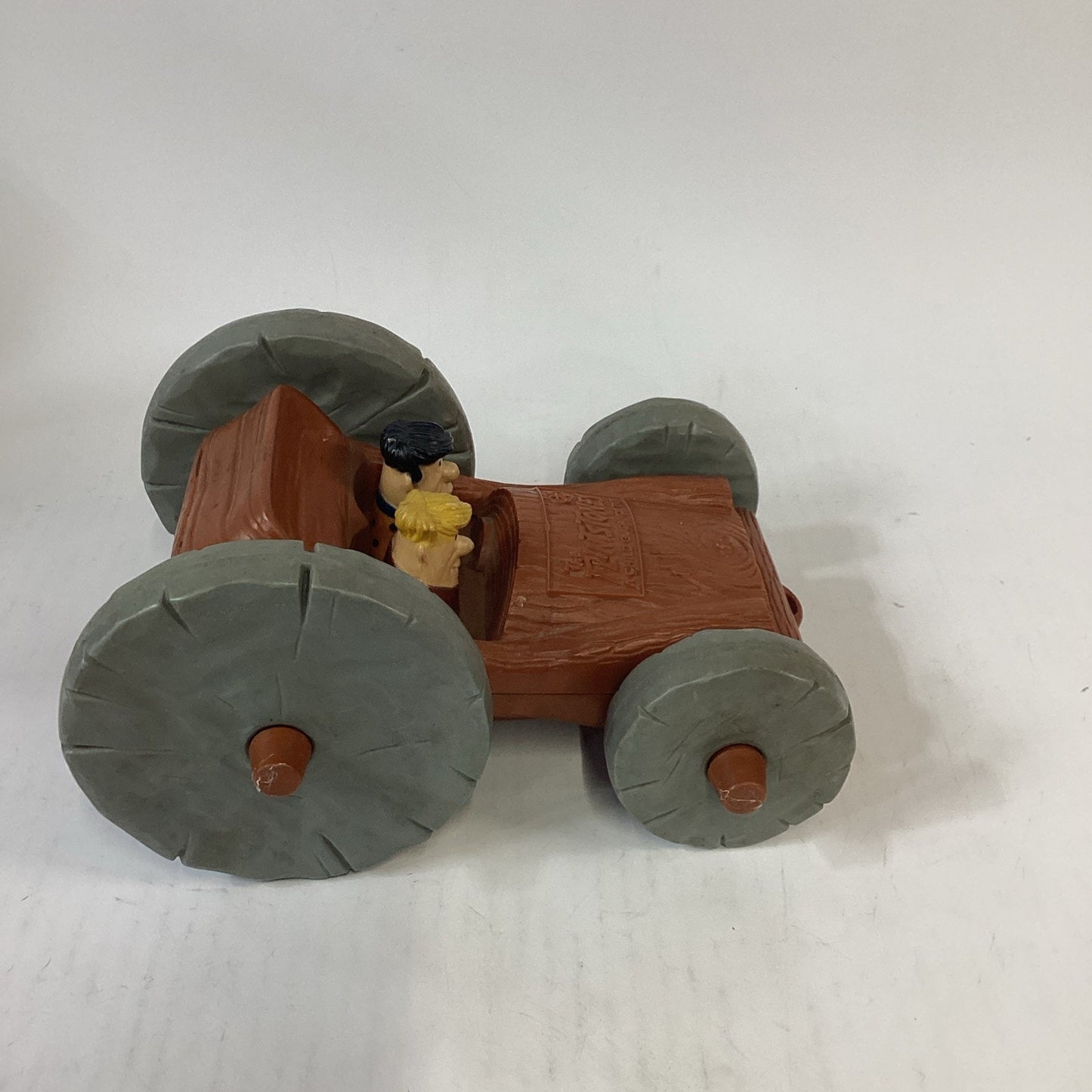 VINTAGE 1976 Flinstones Hanna Barbera Pull Flip Car Toy - Fred/Barney, Bam/Pebs